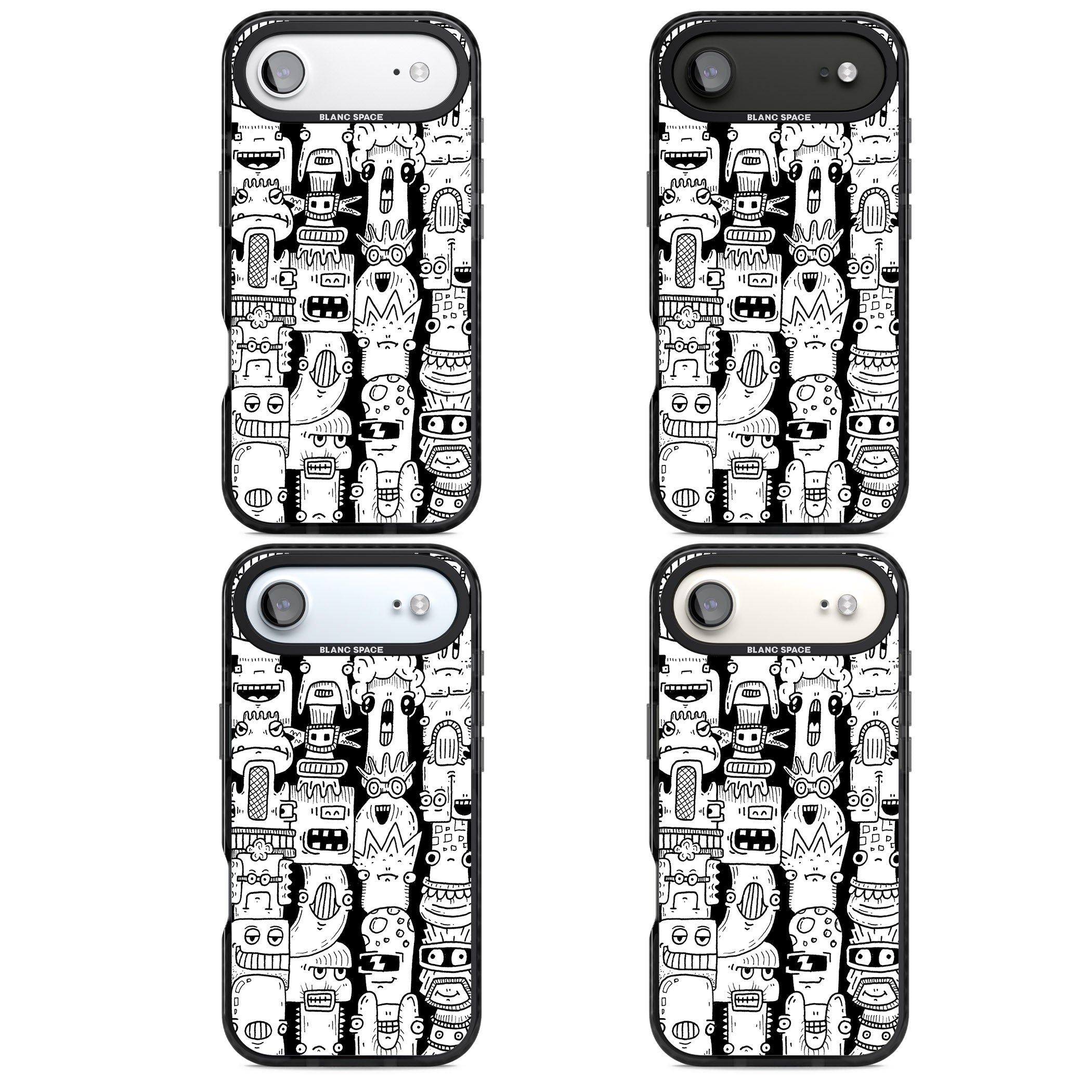 Monochrome Heads iPhone 17 Air Impact Black Phone Case APT Impact Protection
