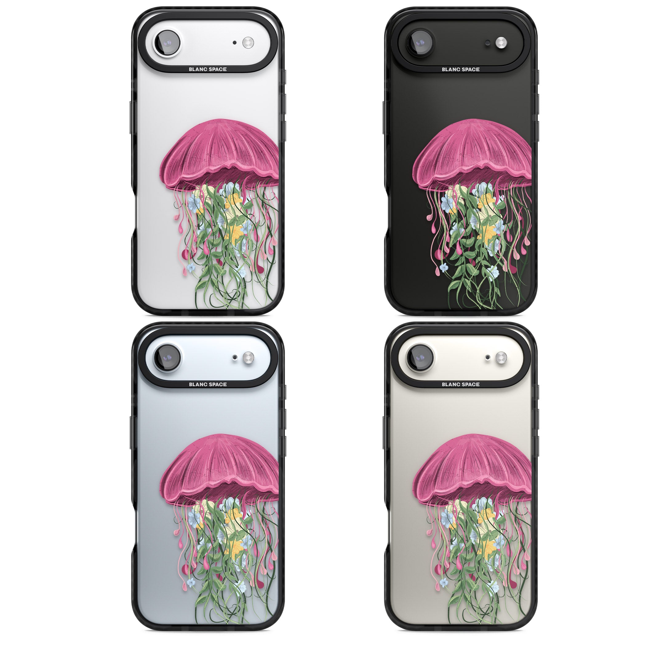 Botanical Jellyfish iPhone 17 Air Impact Black Phone Case APT Impact Protection