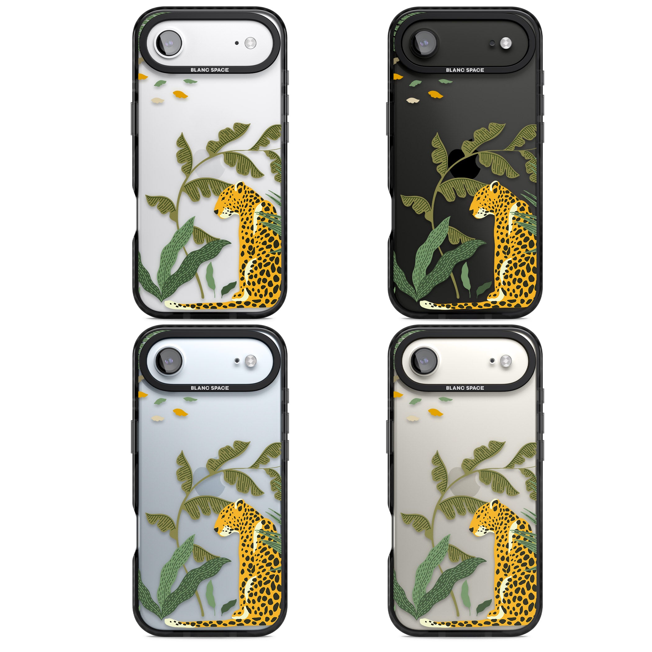 Large Jungle Cat Pattern iPhone 17 Air Impact Black Phone Case APT Impact Protection