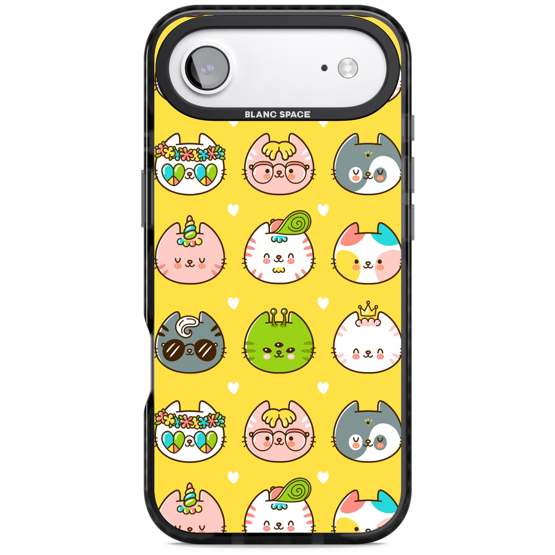 Mythical Cats Kawaii Pattern iPhone 17 Air Impact Black Phone Case