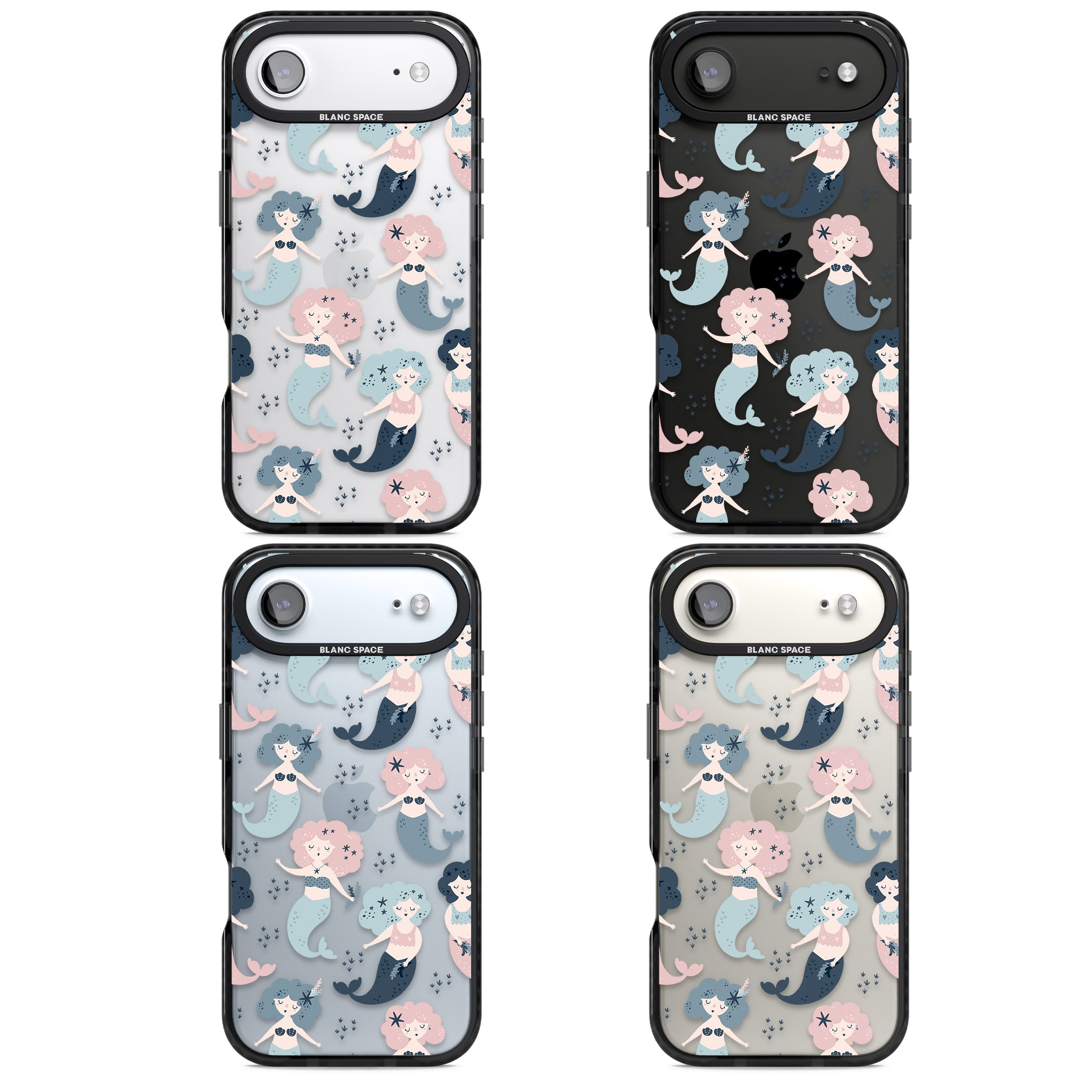 Pastel Mermaids iPhone 17 Air Impact Black Phone Case APT Impact Protection