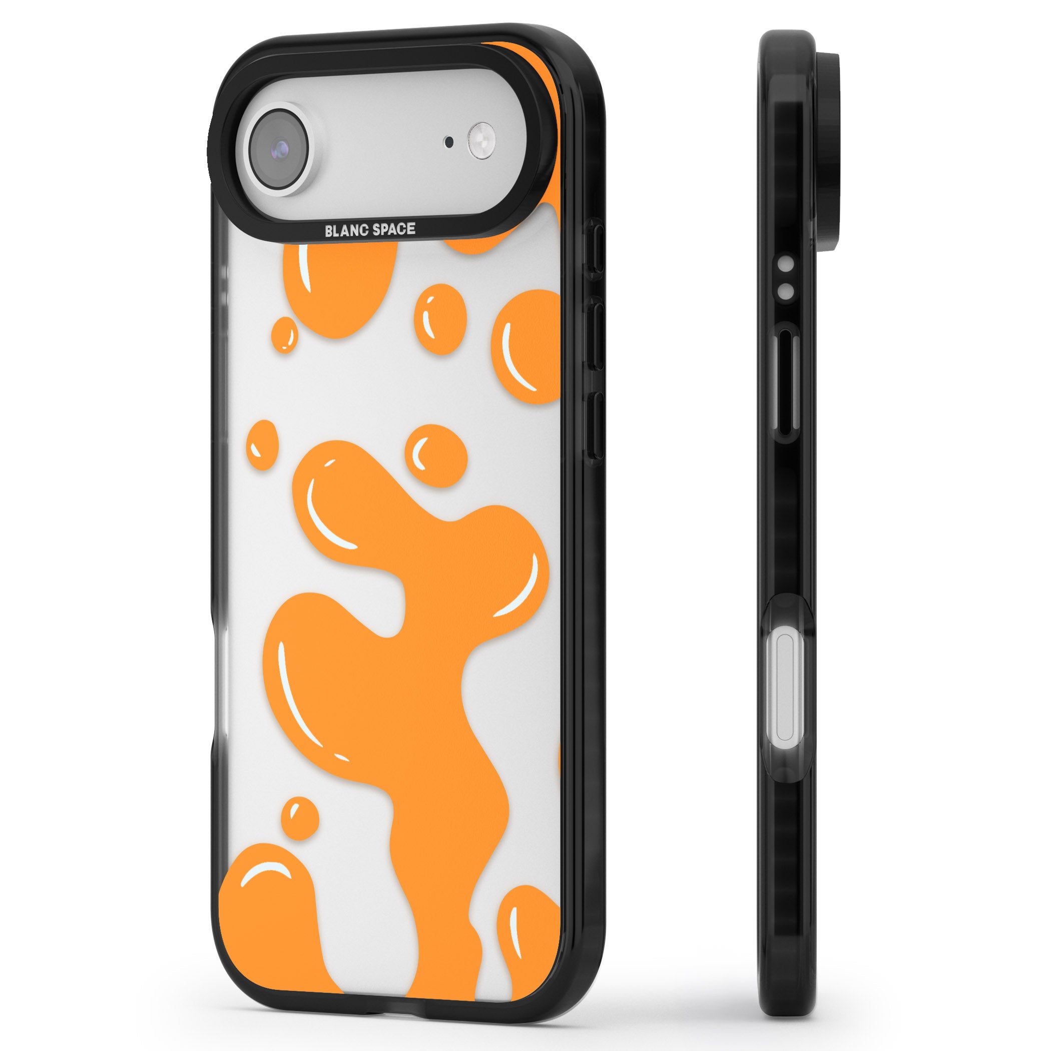 Orange Lava Lamp iPhone 17 Air Impact Black Phone Case Side Profile