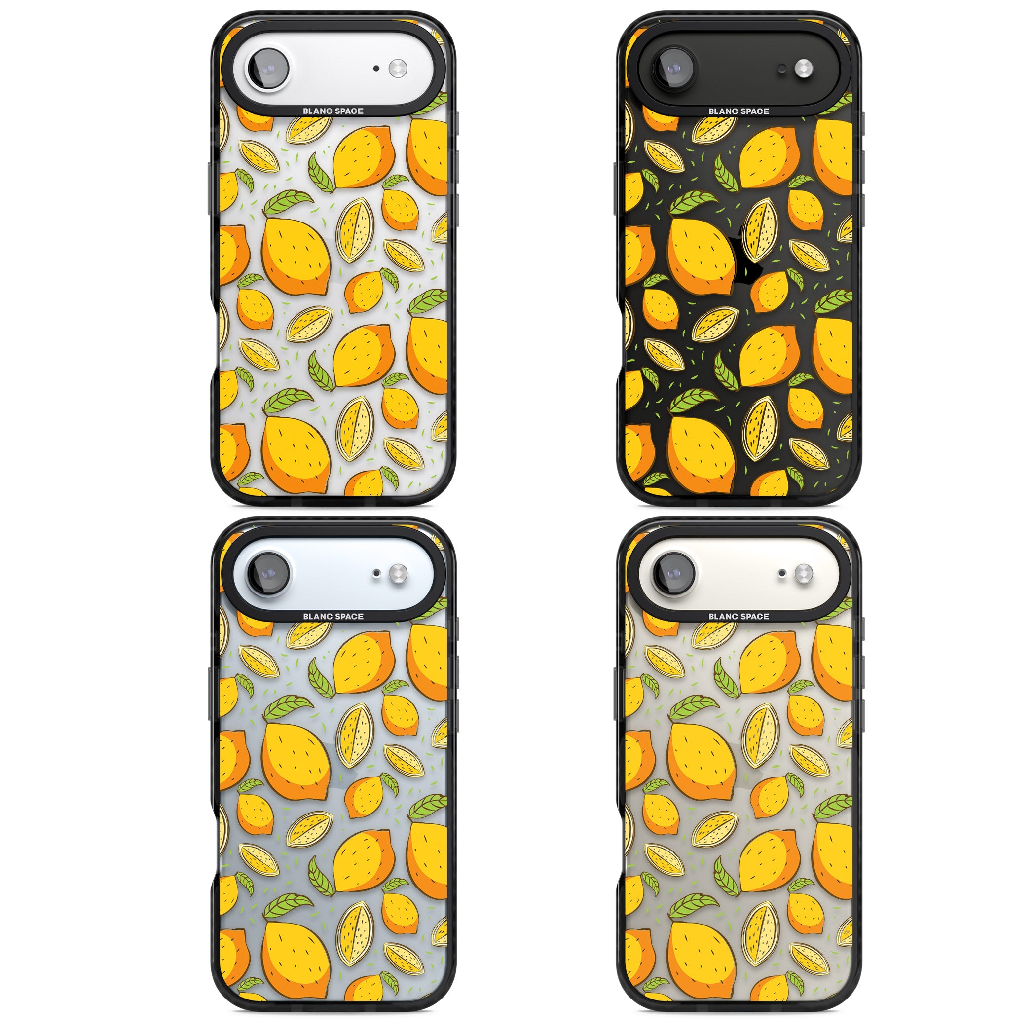 Lemon Pattern iPhone 17 Air Impact Black Phone Case APT Impact Protection