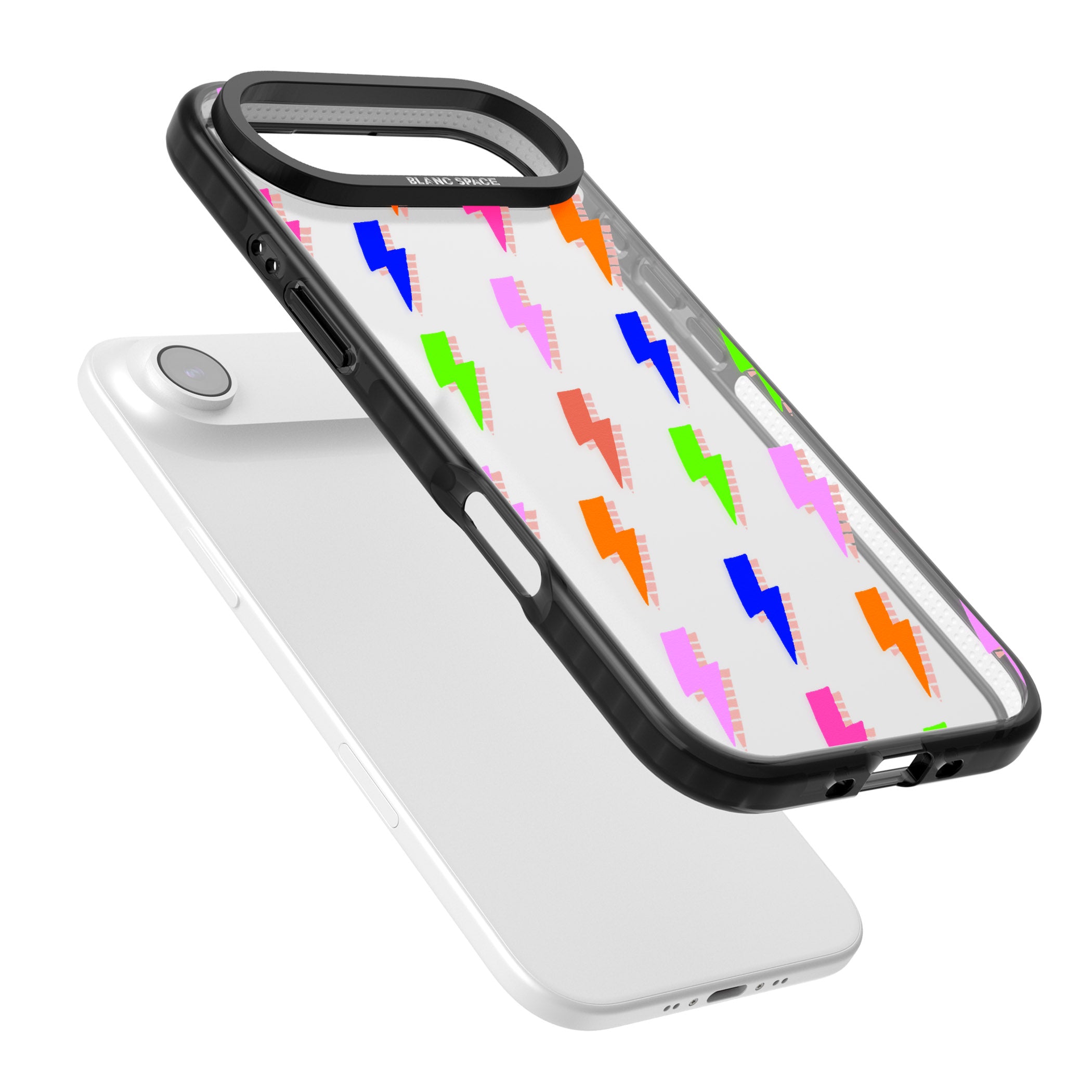 Rainbow Pop Lightning iPhone 17 Air Impact Black Phone Case Colours