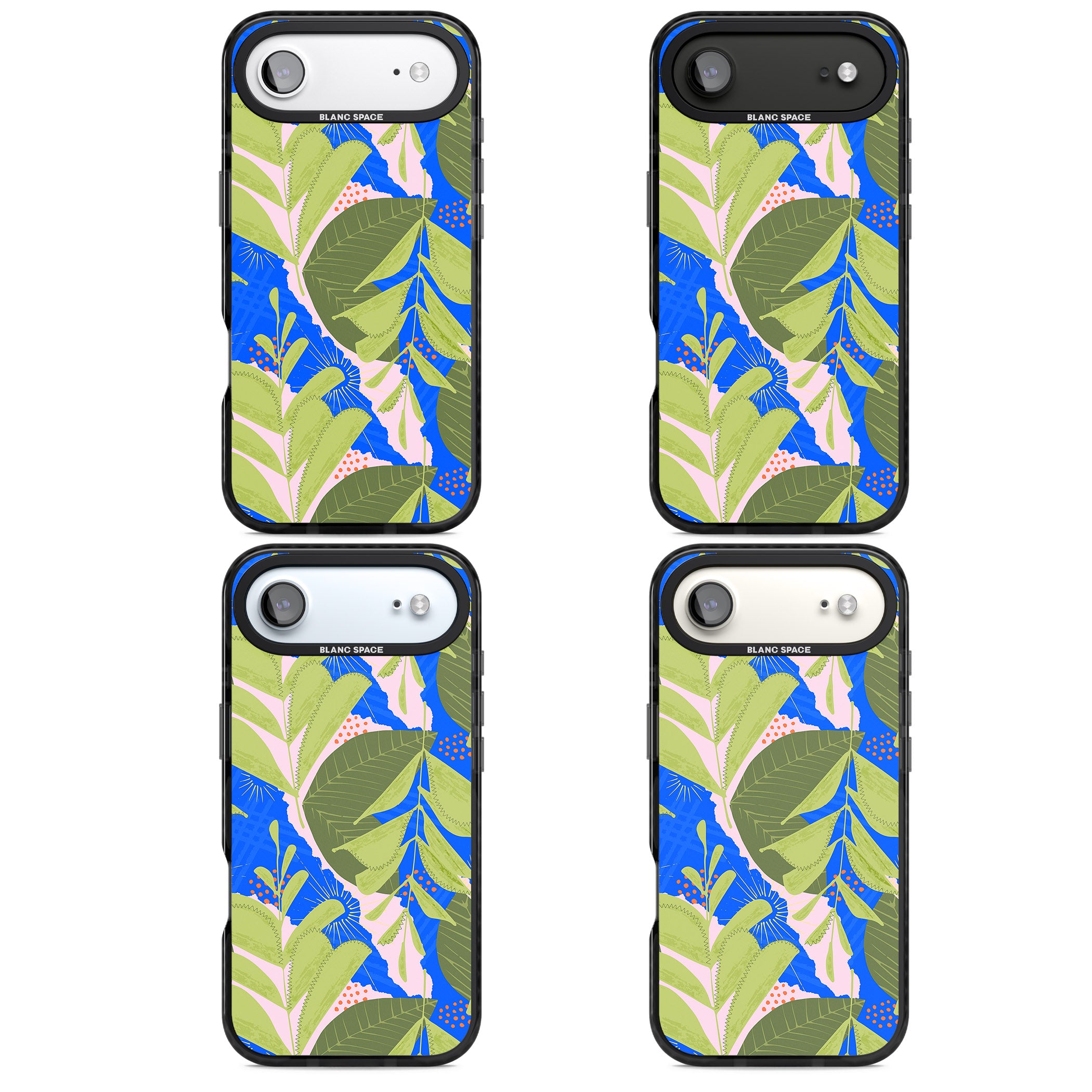 Fern Leaves Abstract Pattern iPhone 17 Air Impact Pro Black Phone Case APT Impact Protection