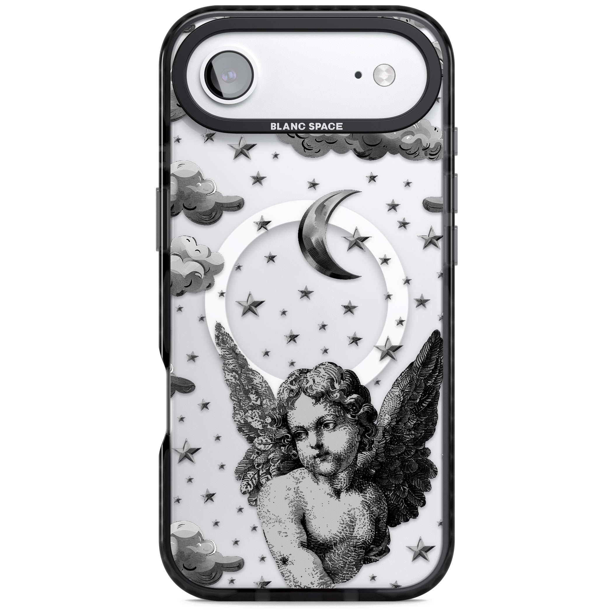 Celestial Cherub iPhone 17 Air Impact Pro Black Phone Case