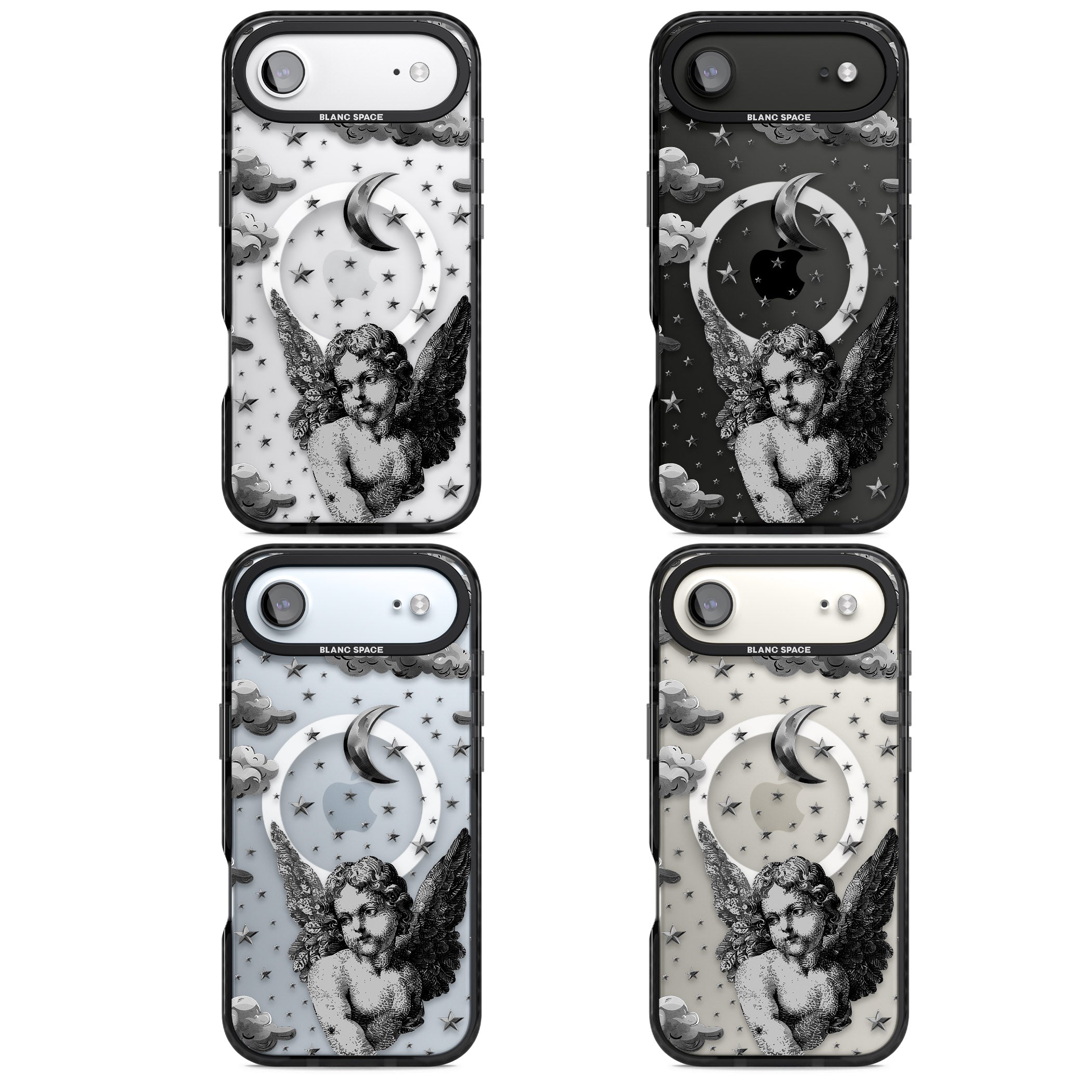 Celestial Cherub iPhone 17 Air Impact Pro Black Phone Case APT Impact Protection