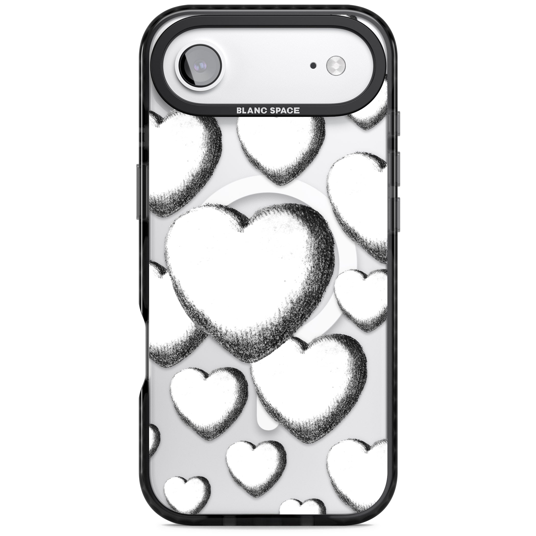 Hand Drawn Hearts iPhone 17 Air Impact Pro Black Phone Case