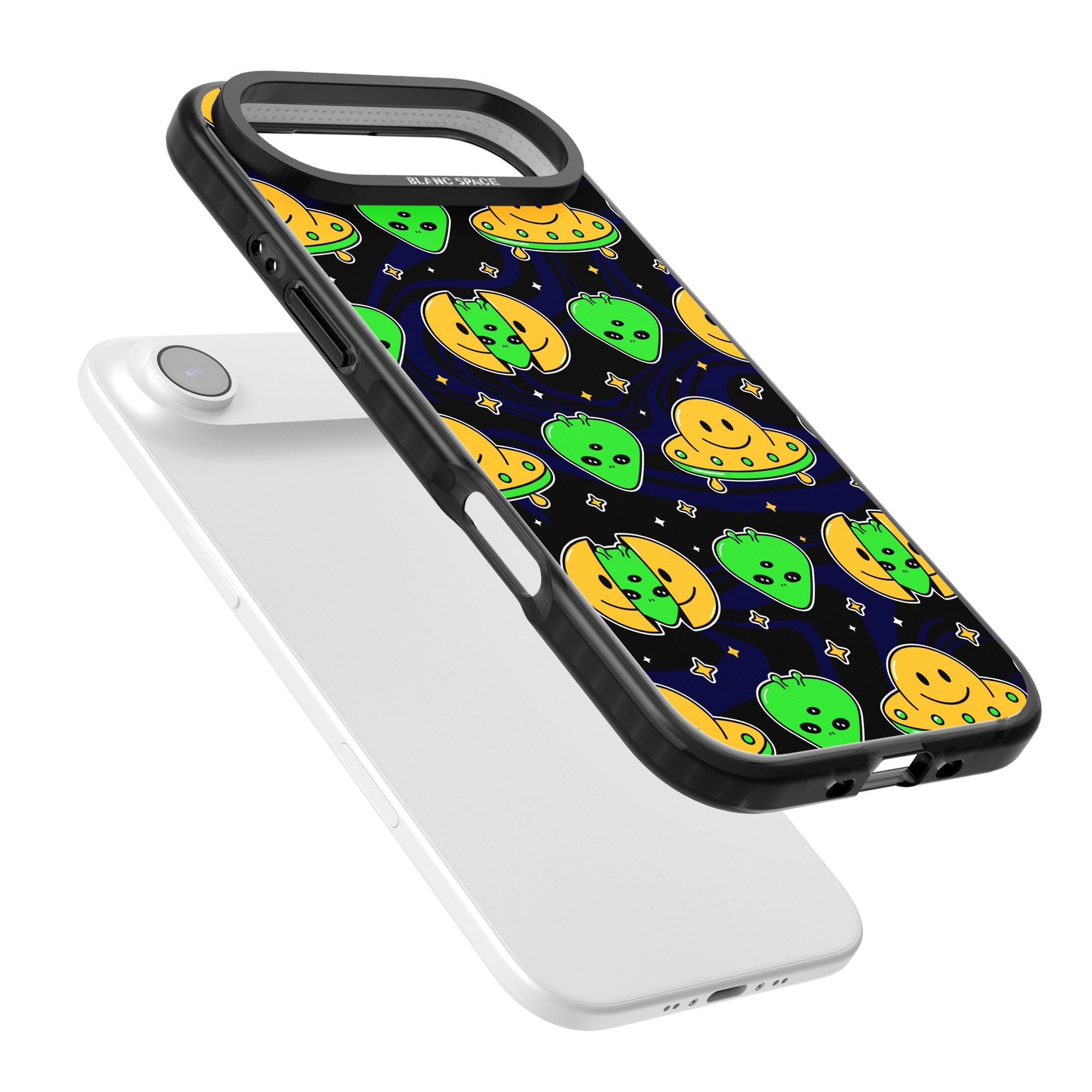 Alien Head Pattern iPhone 17 Air Impact Pro Black Phone Case Colours