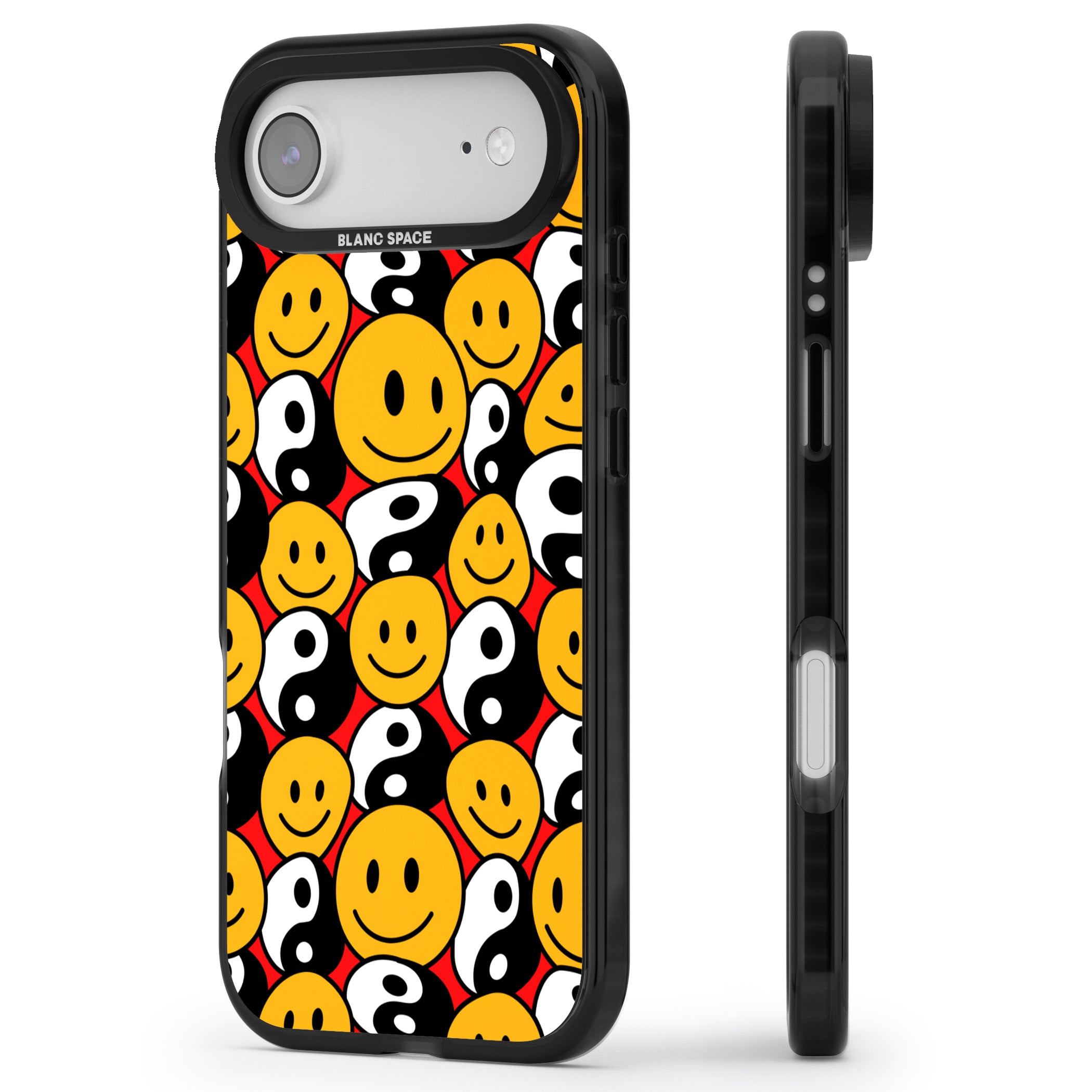 Yin Yang & Faces iPhone 17 Air Impact Pro Black Phone Case Side Profile