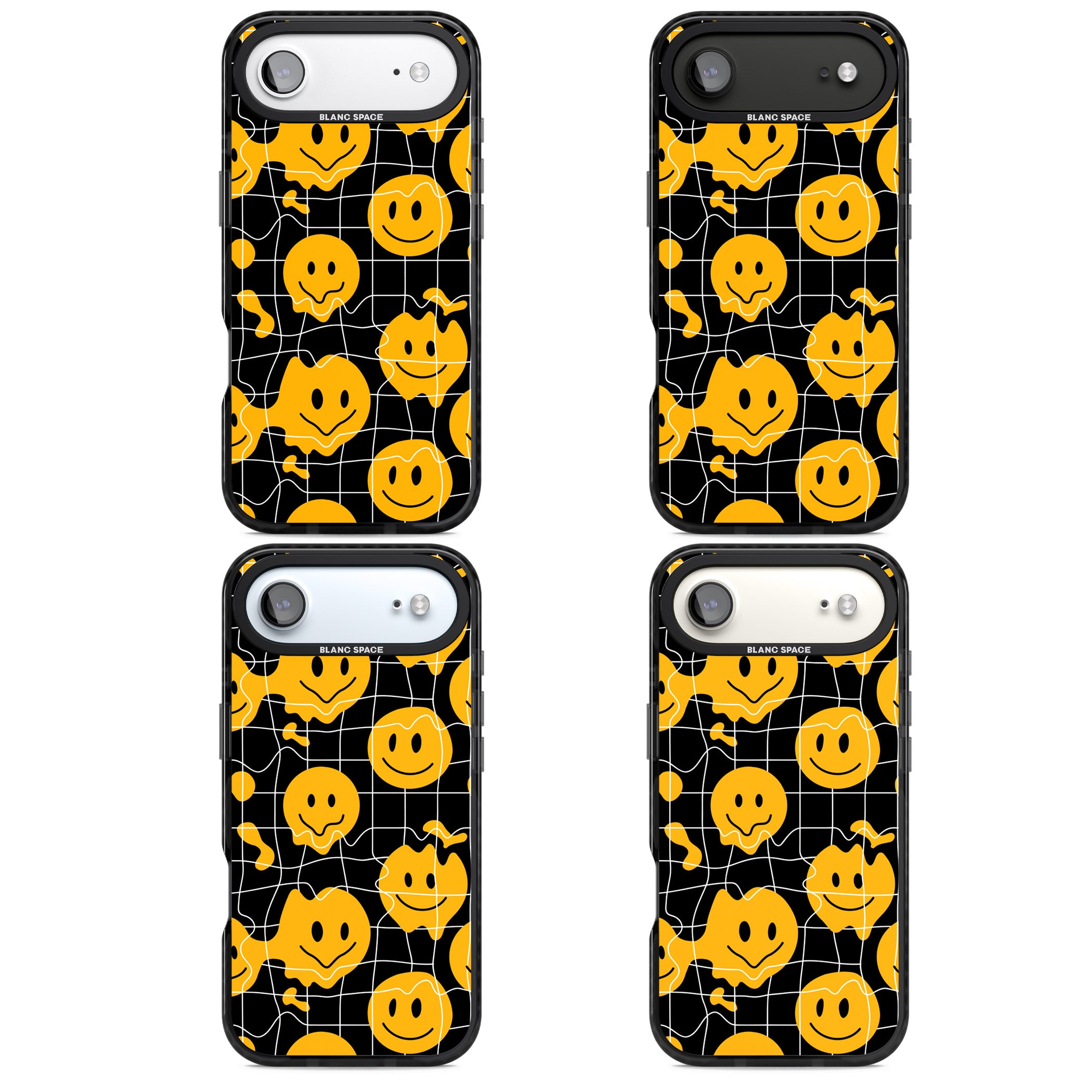 Acid Face Grid Pattern iPhone 17 Air Impact Pro Black Phone Case APT Impact Protection