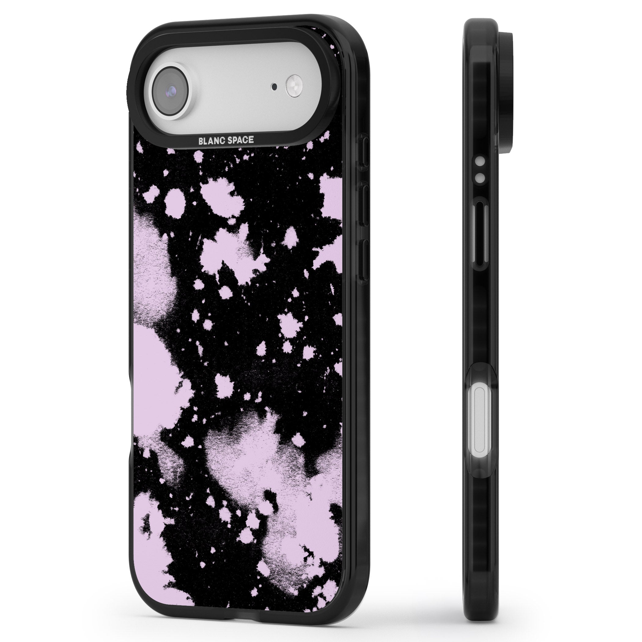 Pink & Black Acid Wash Tie Dye iPhone 17 Air Impact Pro Black Phone Case Side Profile