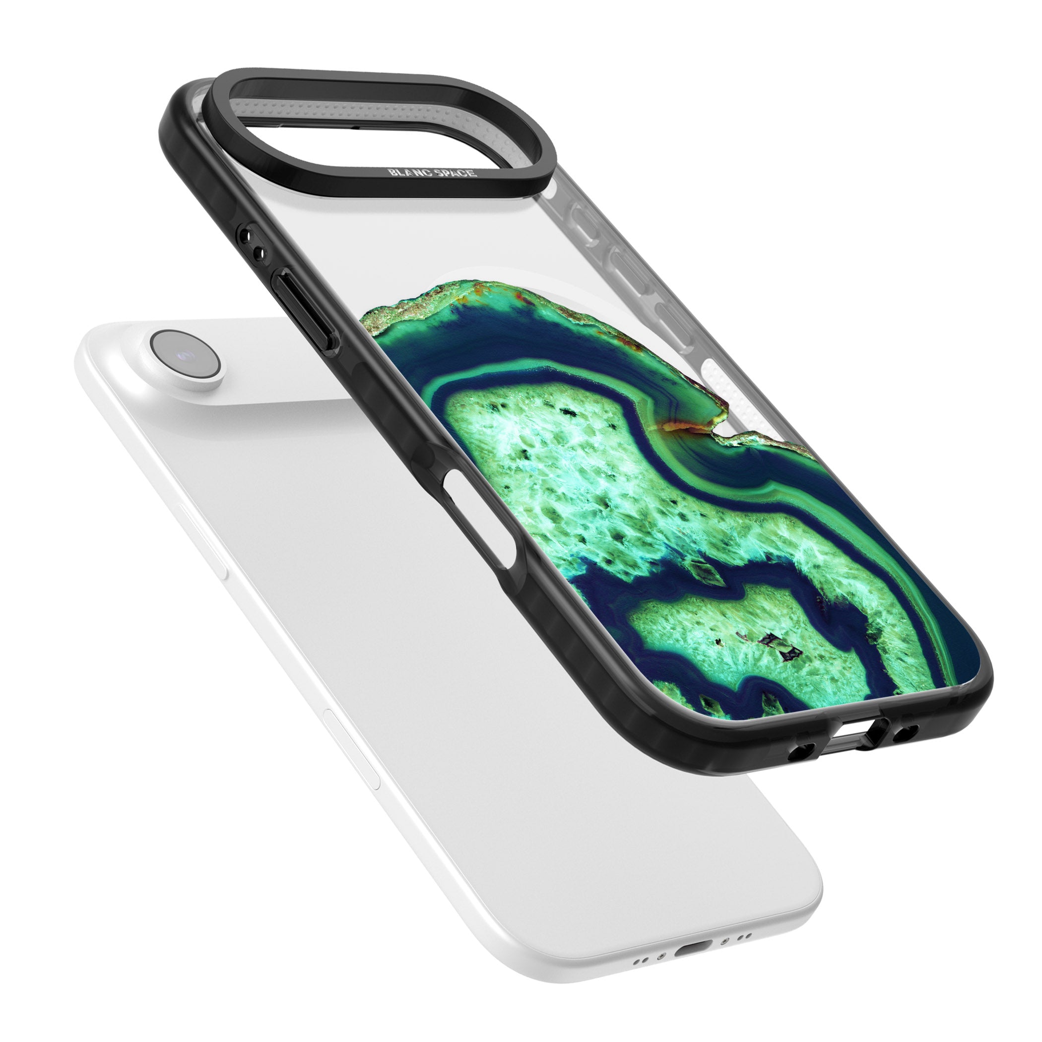 Emerald Agate Slice iPhone 17 Air Impact Pro Black Phone Case Colours