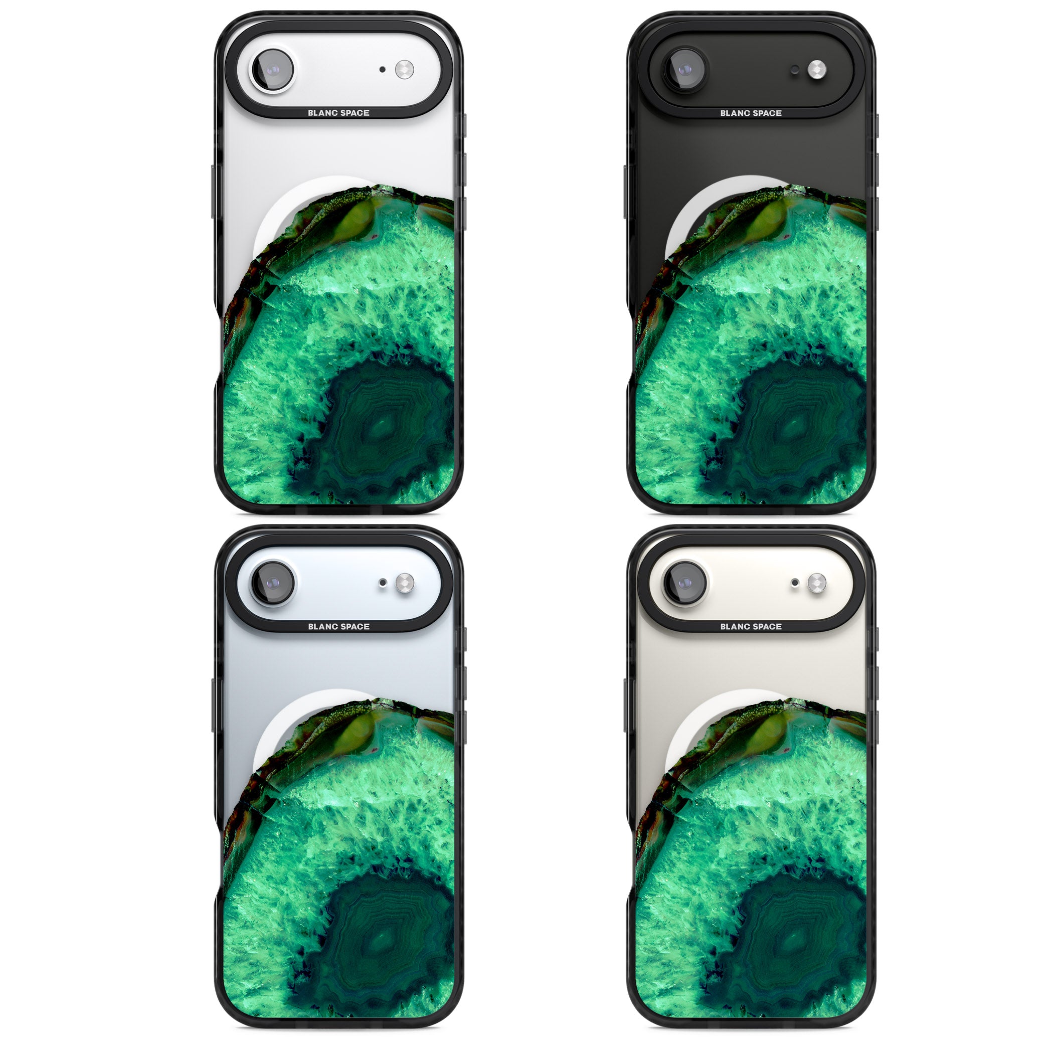 Emerald Geode iPhone 17 Air Impact Pro Black Phone Case APT Impact Protection