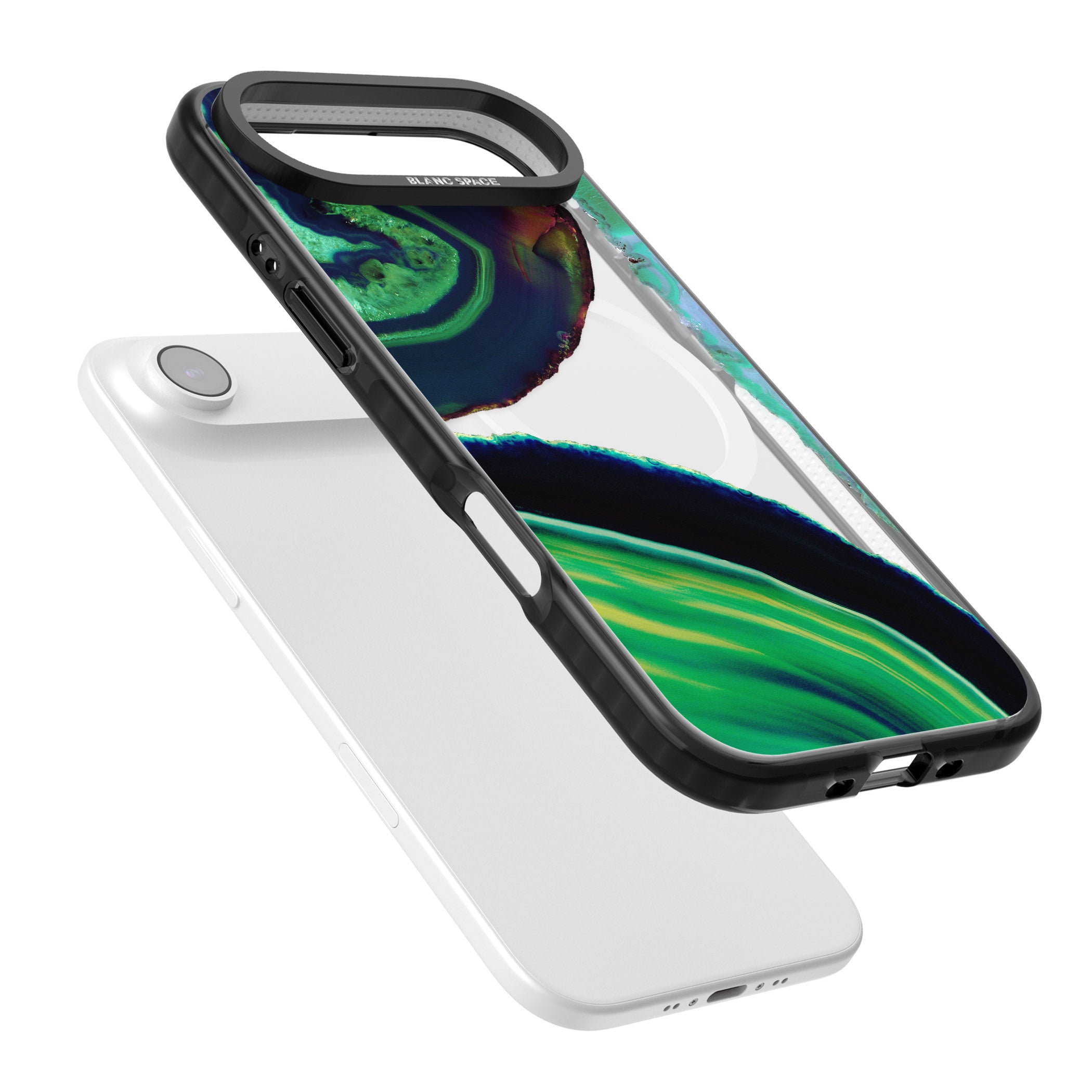 Green Geode Glow iPhone 17 Air Impact Pro Black Phone Case Colours