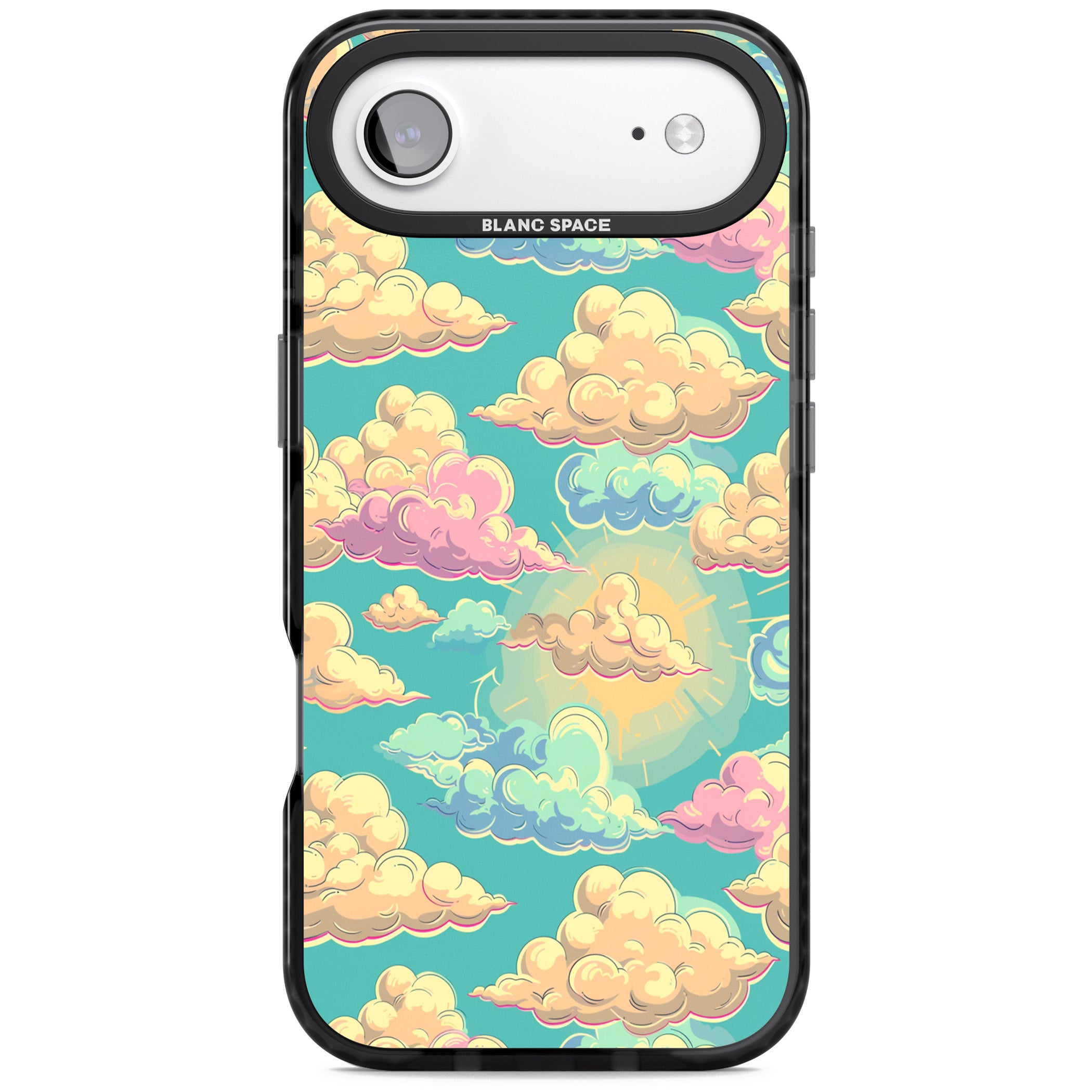 Pastel Clouds iPhone 17 Air Impact Pro Black Phone Case
