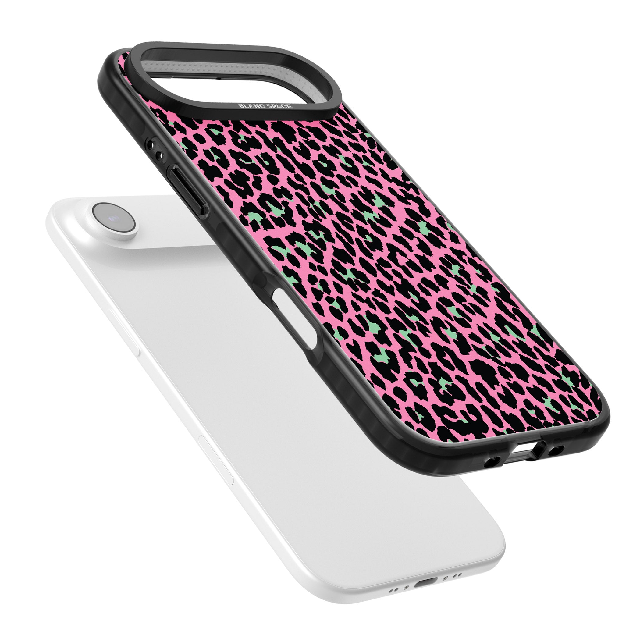 Pink & Green Leopard iPhone 17 Air Impact Pro Black Phone Case Colours