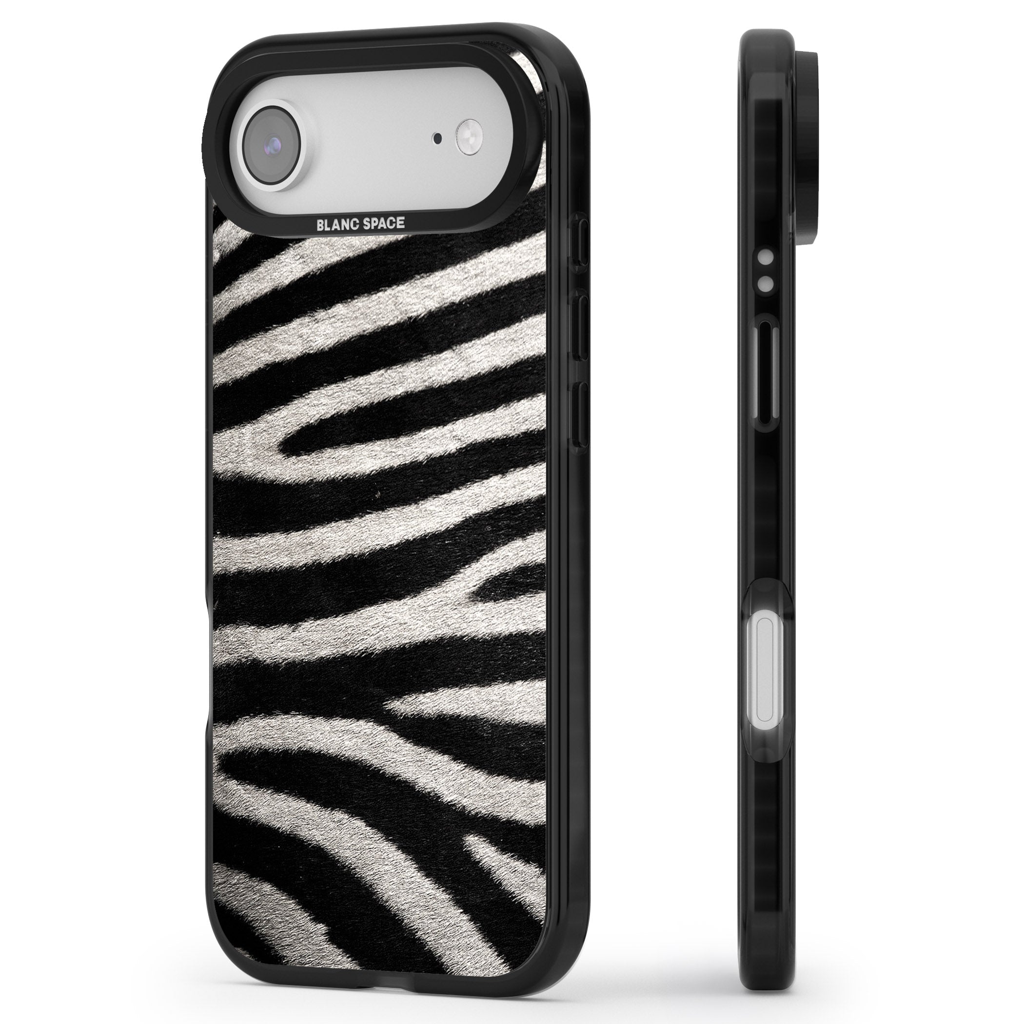 Zebra Print iPhone 17 Air Impact Pro Black Phone Case Side Profile