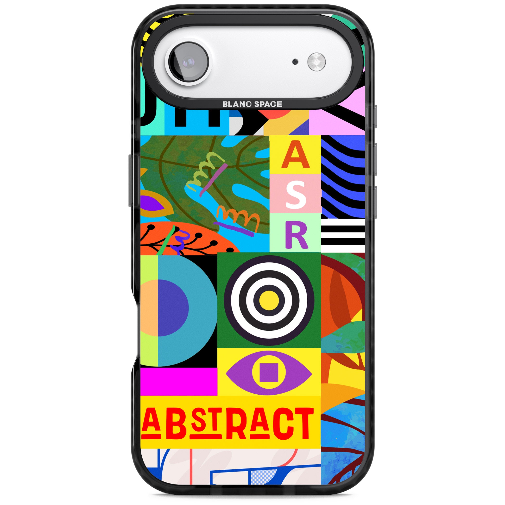 Abstract Pattern Patchwork iPhone 17 Air Impact Pro Black Phone Case