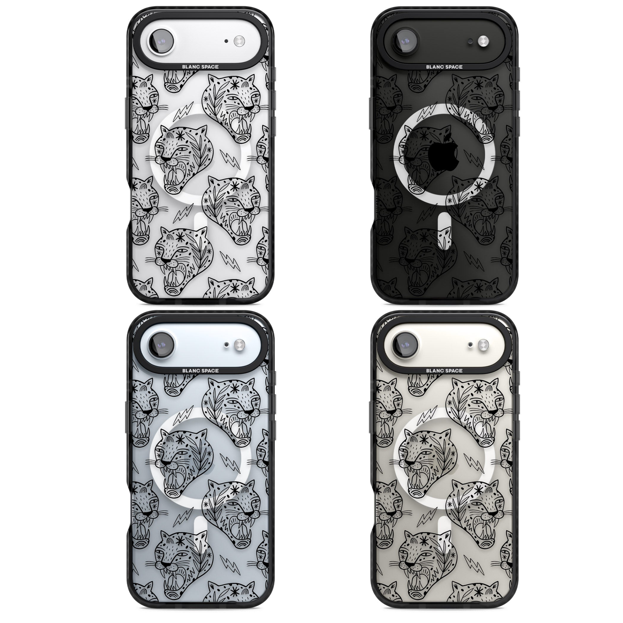 Black Tiger Roar Pattern iPhone 17 Air Impact Pro Black Phone Case APT Impact Protection
