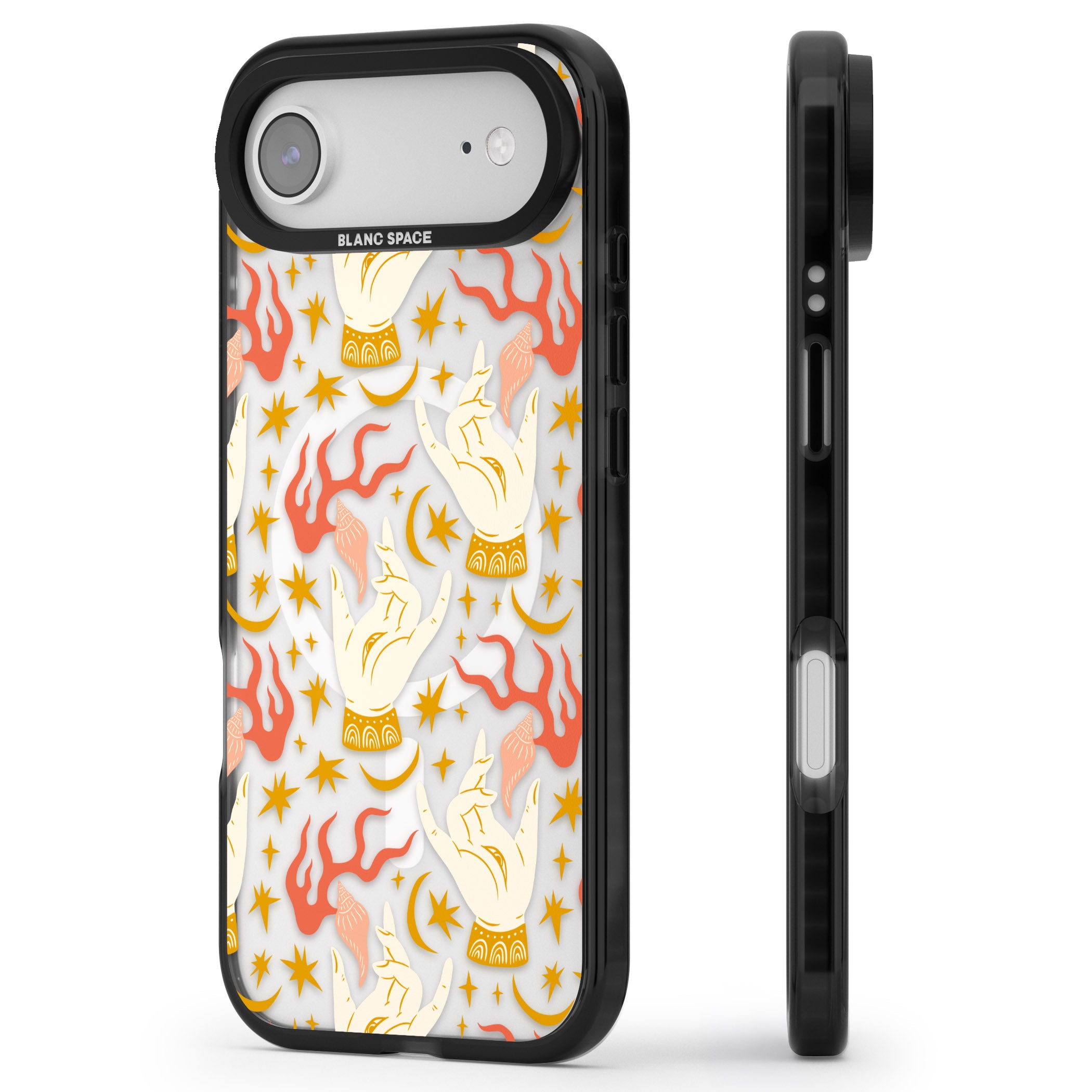 Hand Watcher Pattern iPhone 17 Air Impact Pro Black Phone Case Side Profile