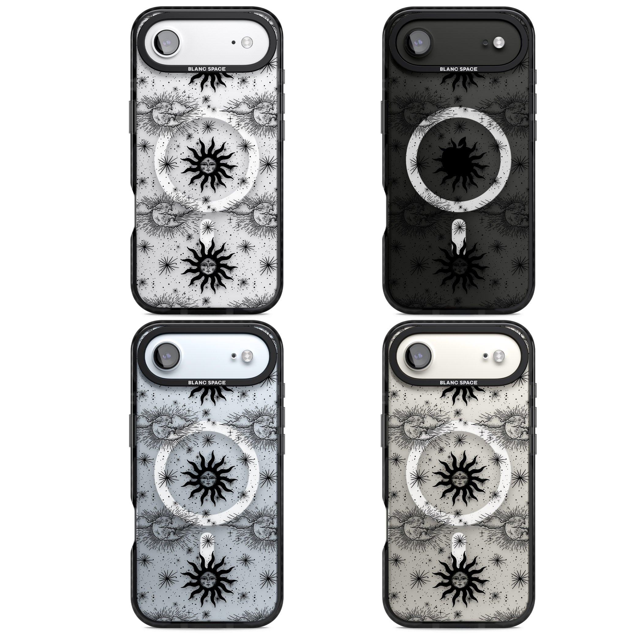 Vintage Sun & Moon iPhone 17 Air Impact Pro Black Phone Case APT Impact Protection