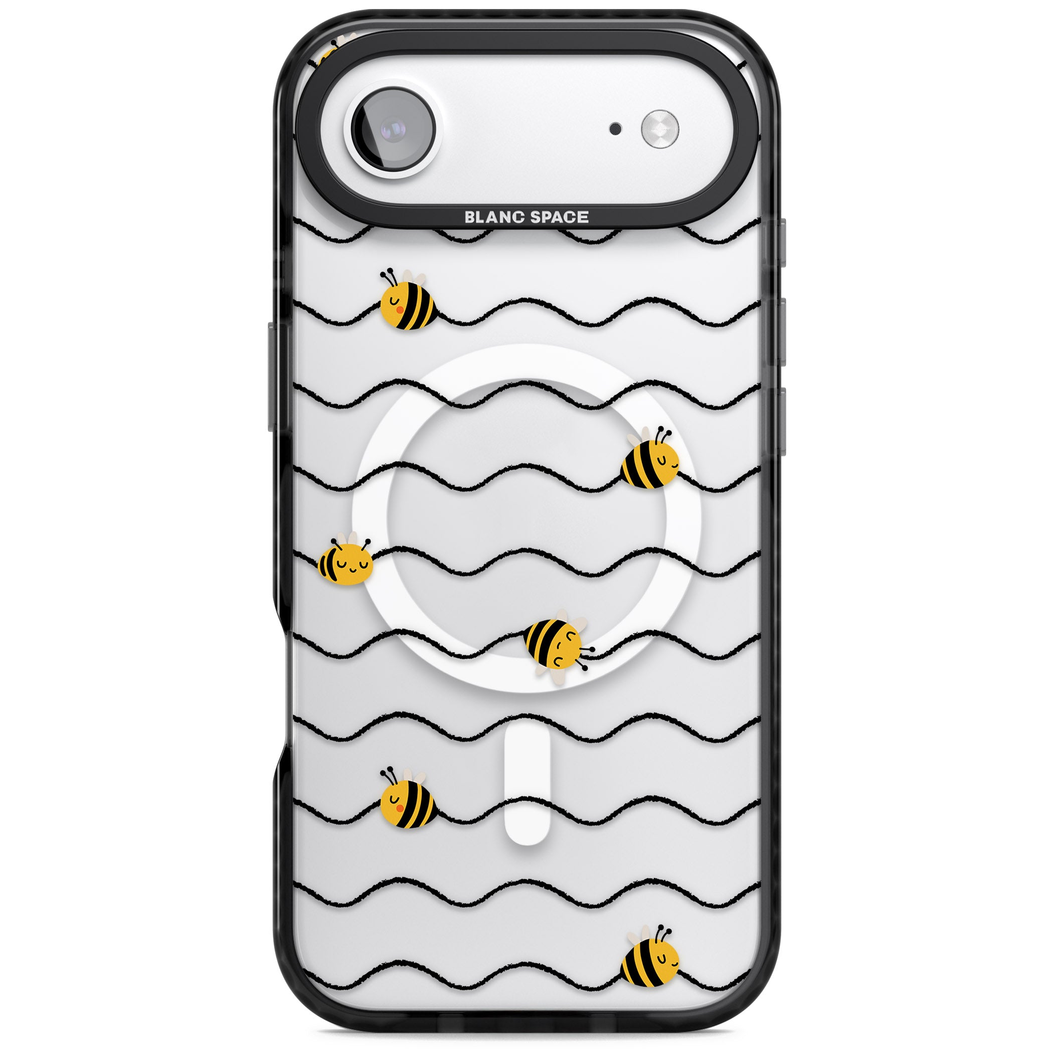 Bee Wave Pattern iPhone 17 Air Impact Pro Black Phone Case