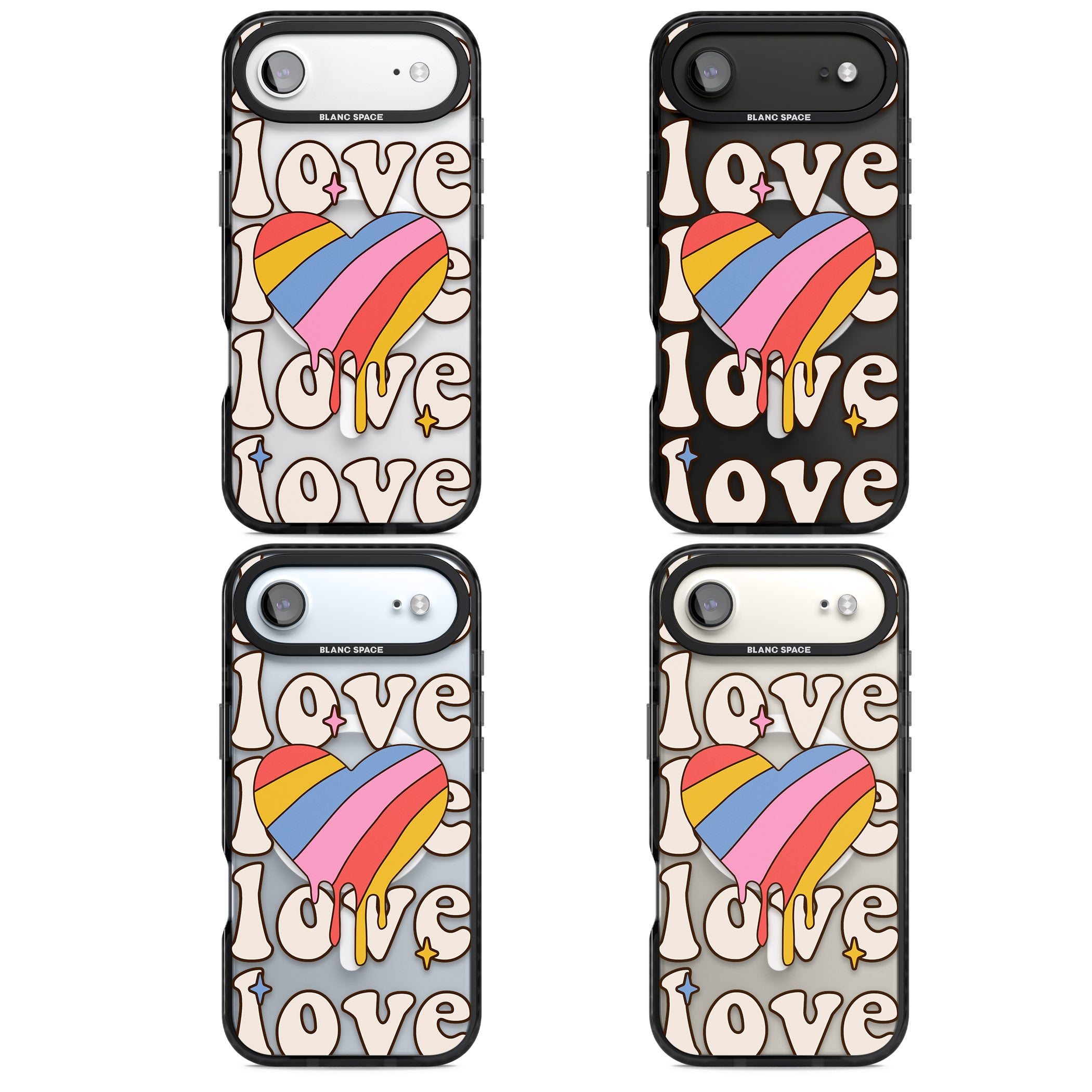 Groovy Love iPhone 17 Air Impact Pro Black Phone Case APT Impact Protection