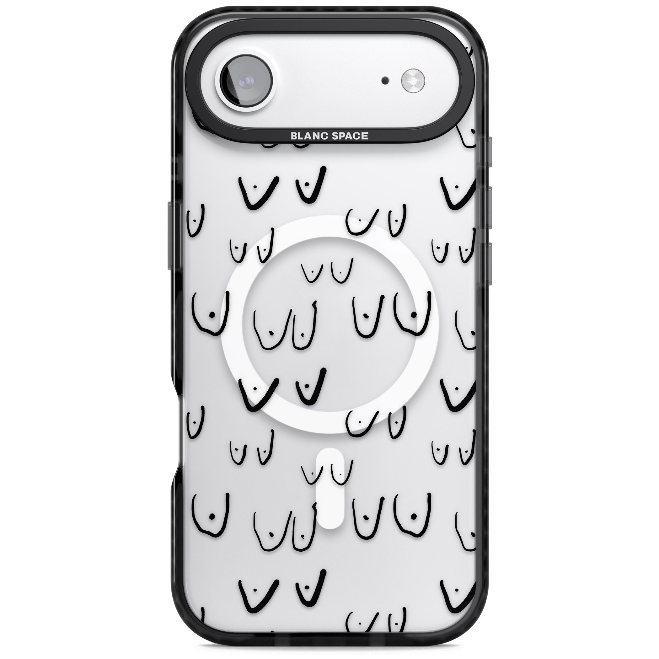 Boob Pattern (Black) iPhone 17 Air Impact Pro Black Phone Case
