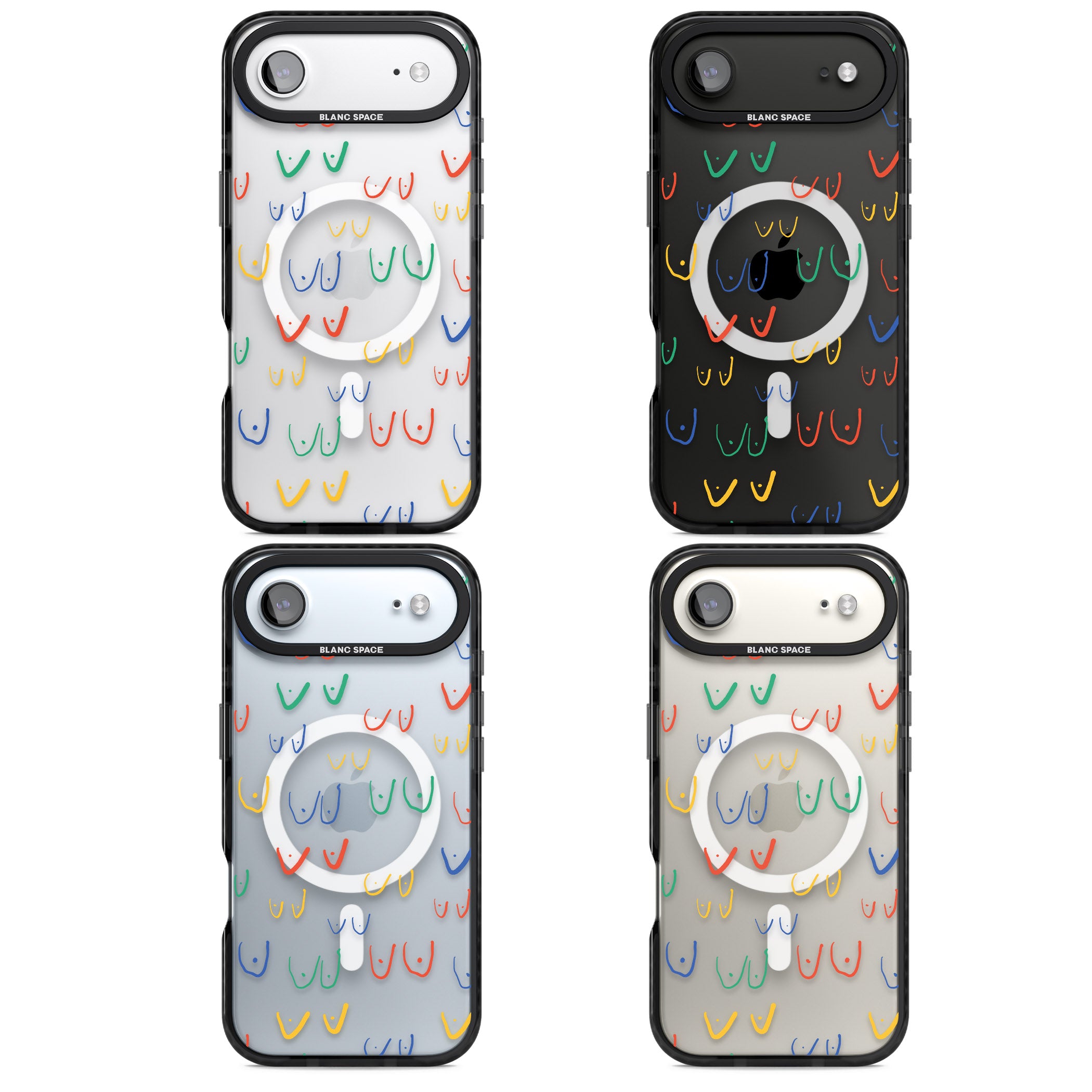 Boob Pattern (Mixed Colours) iPhone 17 Air Impact Pro Black Phone Case APT Impact Protection