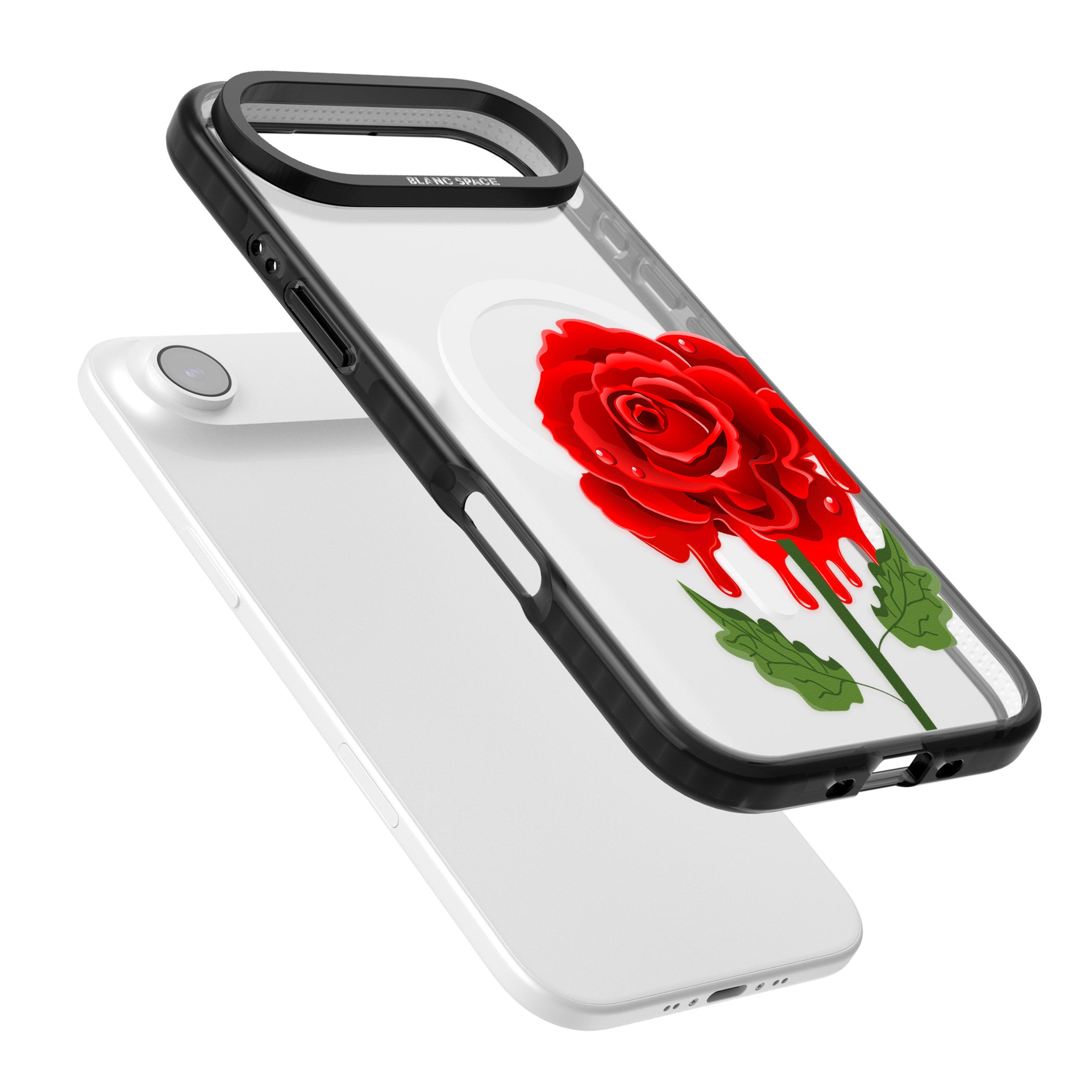 Melting Rose iPhone 17 Air Impact Pro Black Phone Case Colours