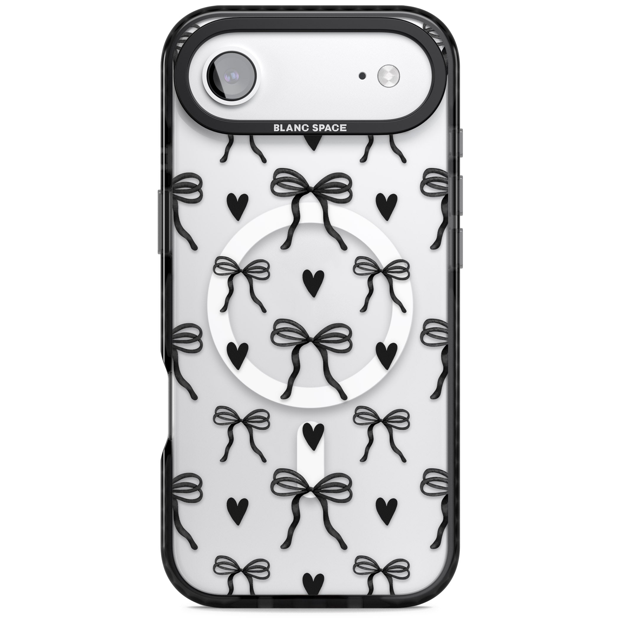 Black Bows & Hearts iPhone 17 Air Impact Pro Black Phone Case