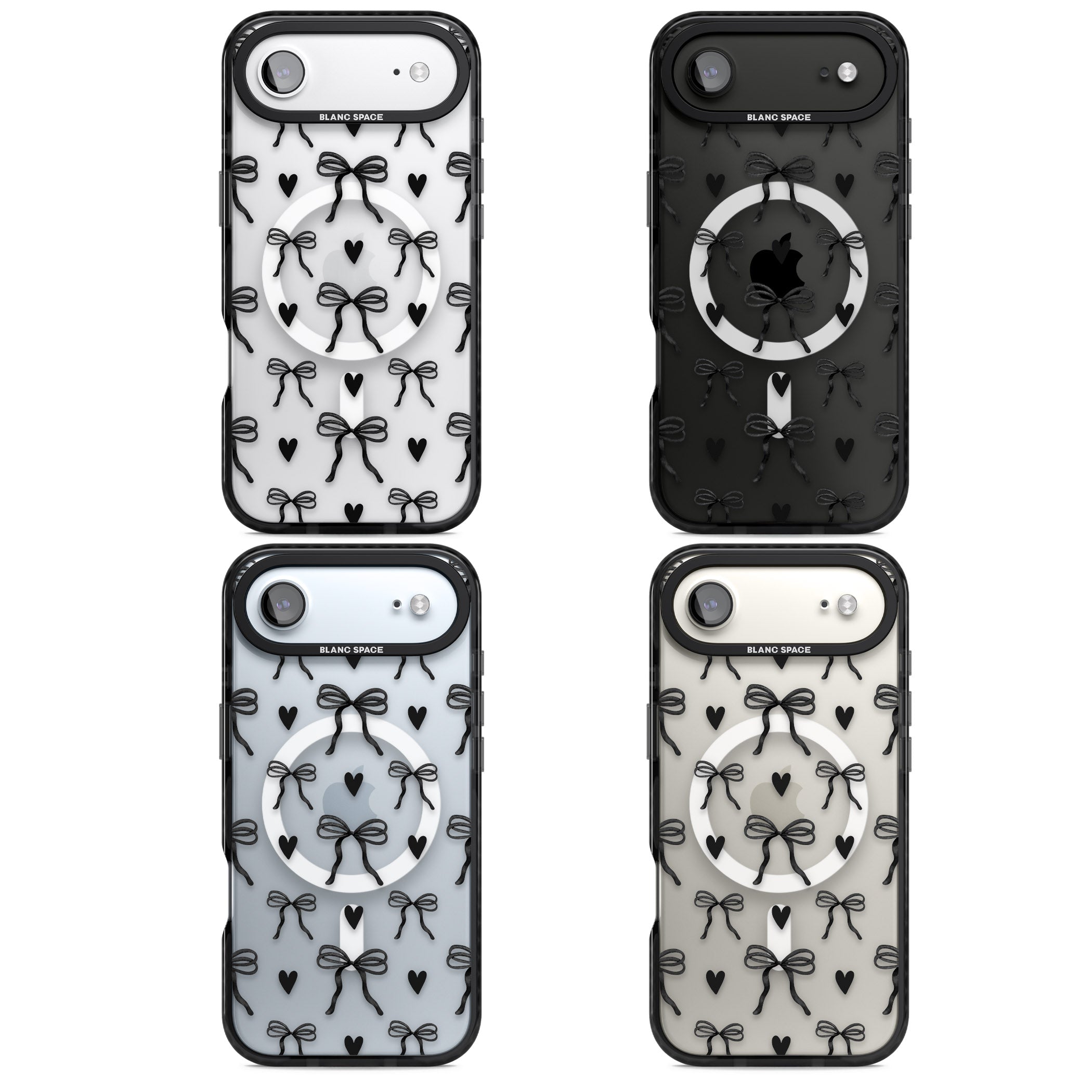 Black Bows & Hearts iPhone 17 Air Impact Pro Black Phone Case APT Impact Protection