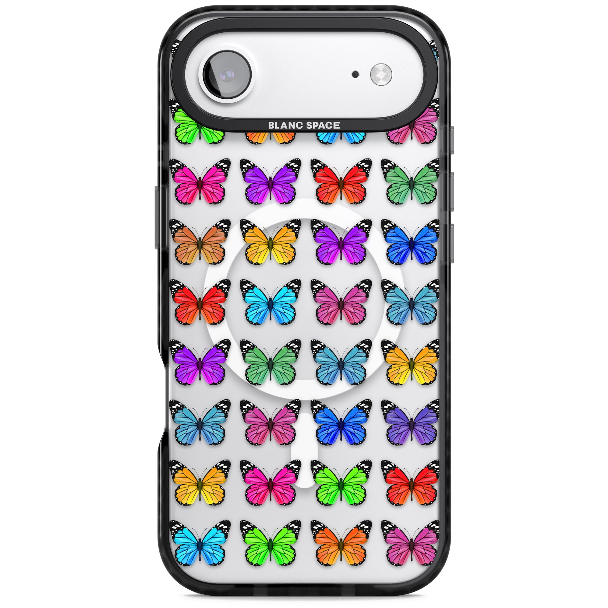 Colourful Butterfly Pattern iPhone 17 Air Impact Pro Black Phone Case