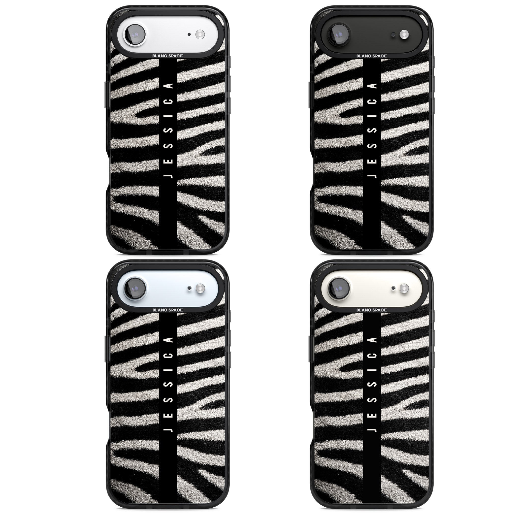 Personalised Zebra Print iPhone 17 Air Impact Pro Black Phone Case APT Impact Protection