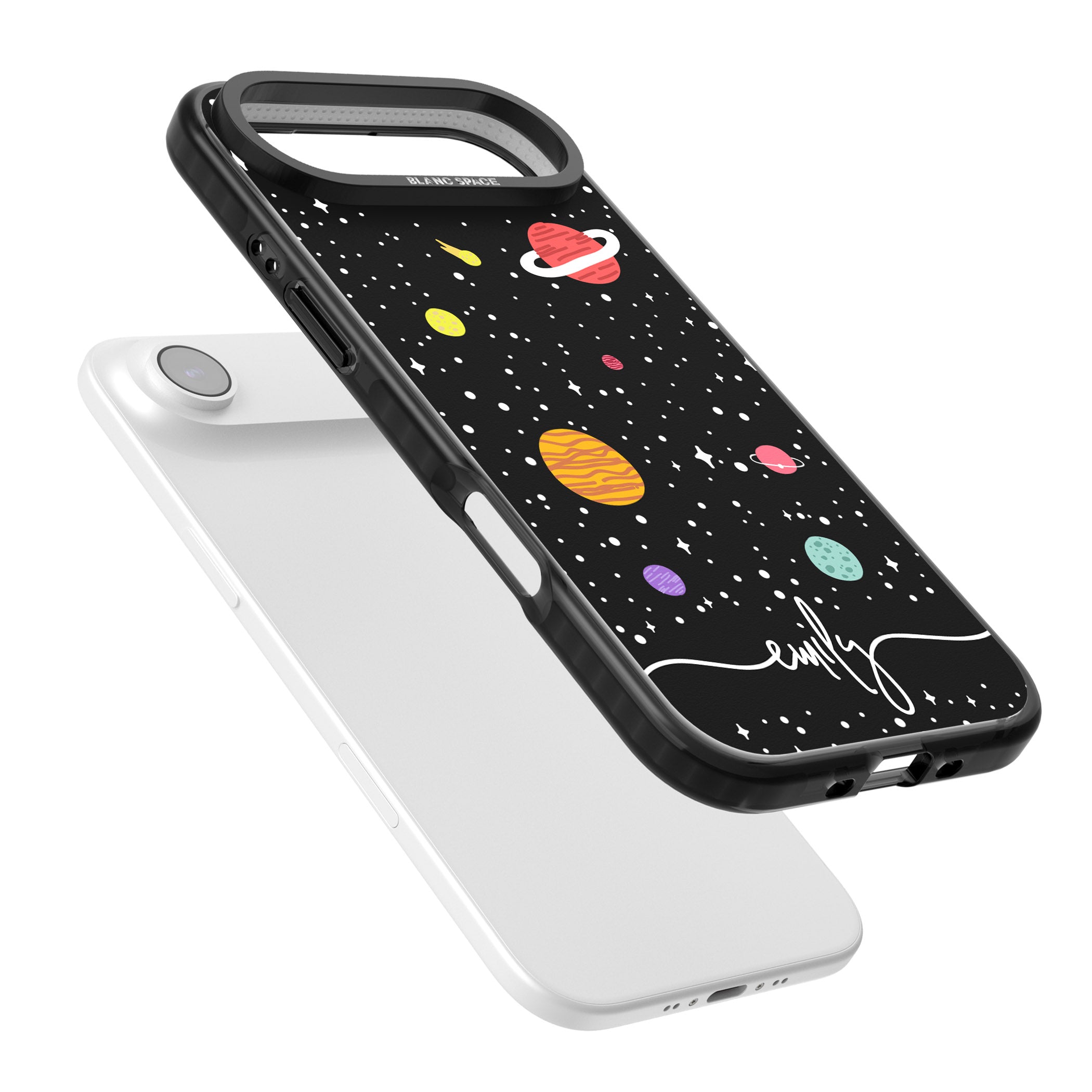 Personalised Cute Cartoon Planet iPhone 17 Air Impact Pro Black Phone Case Colours