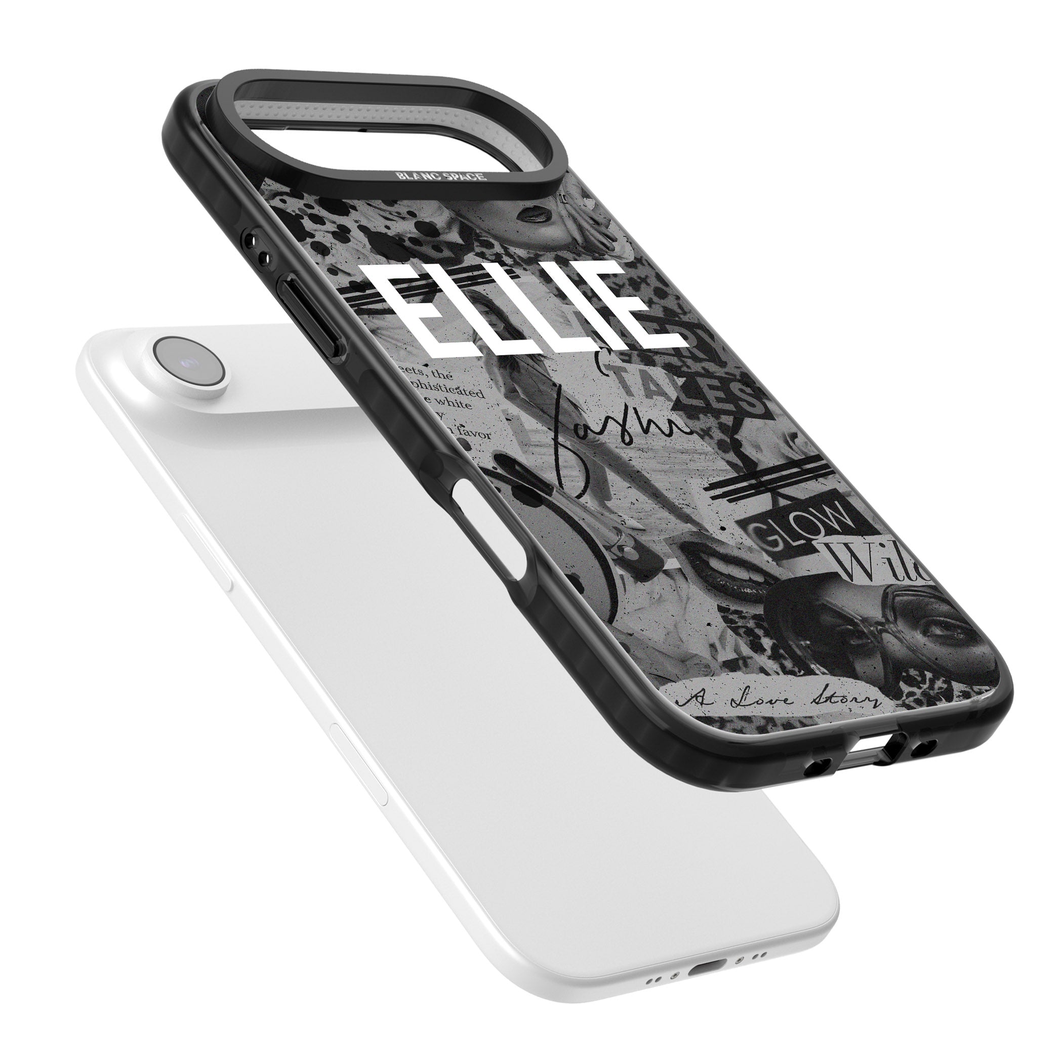 Personalised Grey Scale Vintage Collage iPhone 17 Air Impact Pro Black Phone Case Colours