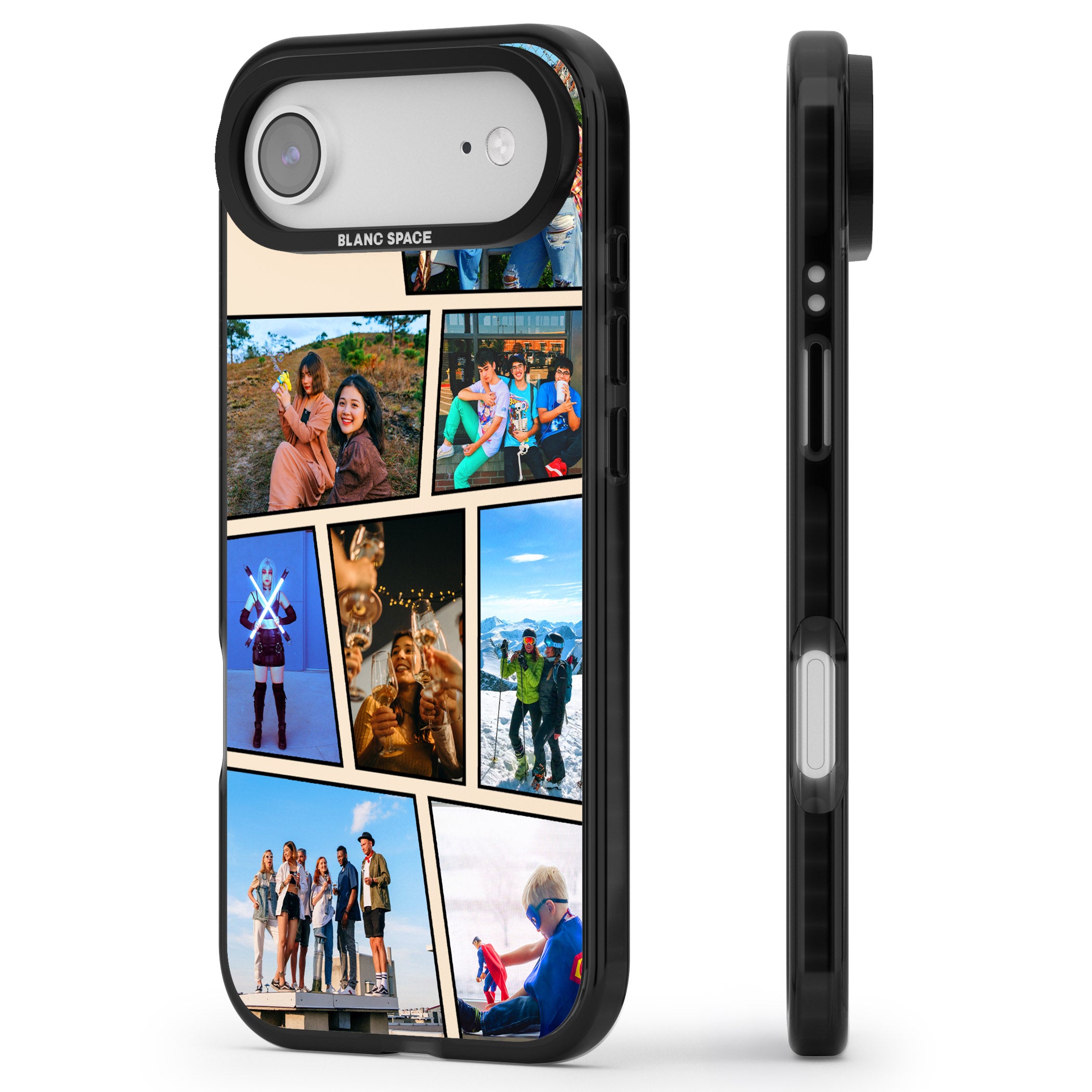 Personalised Comic Strip Photo iPhone 17 Air Impact Pro Black Phone Case Side Profile