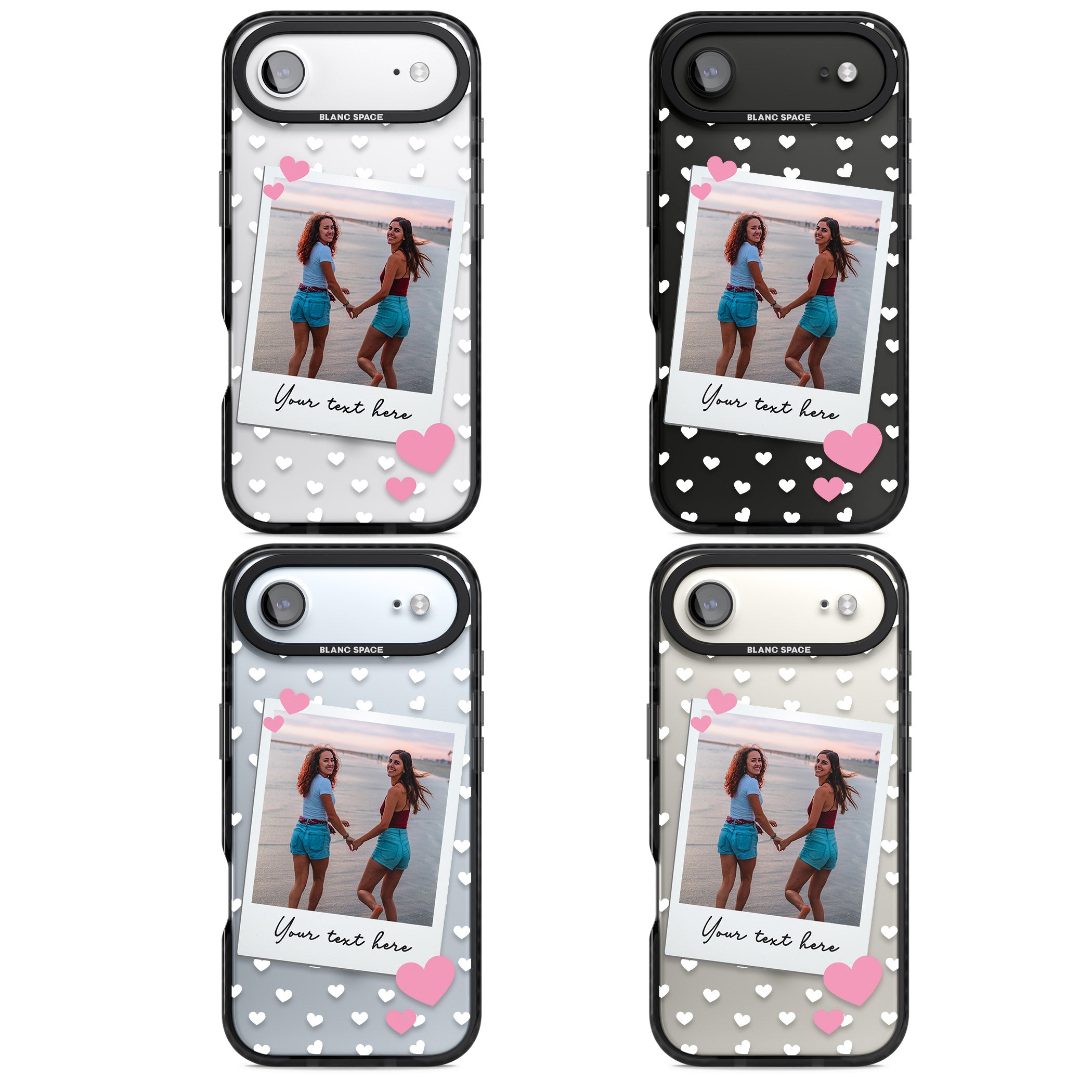 Personalised Hearts Instant Camera Photo iPhone 17 Air Impact Pro Black Phone Case APT Impact Protection
