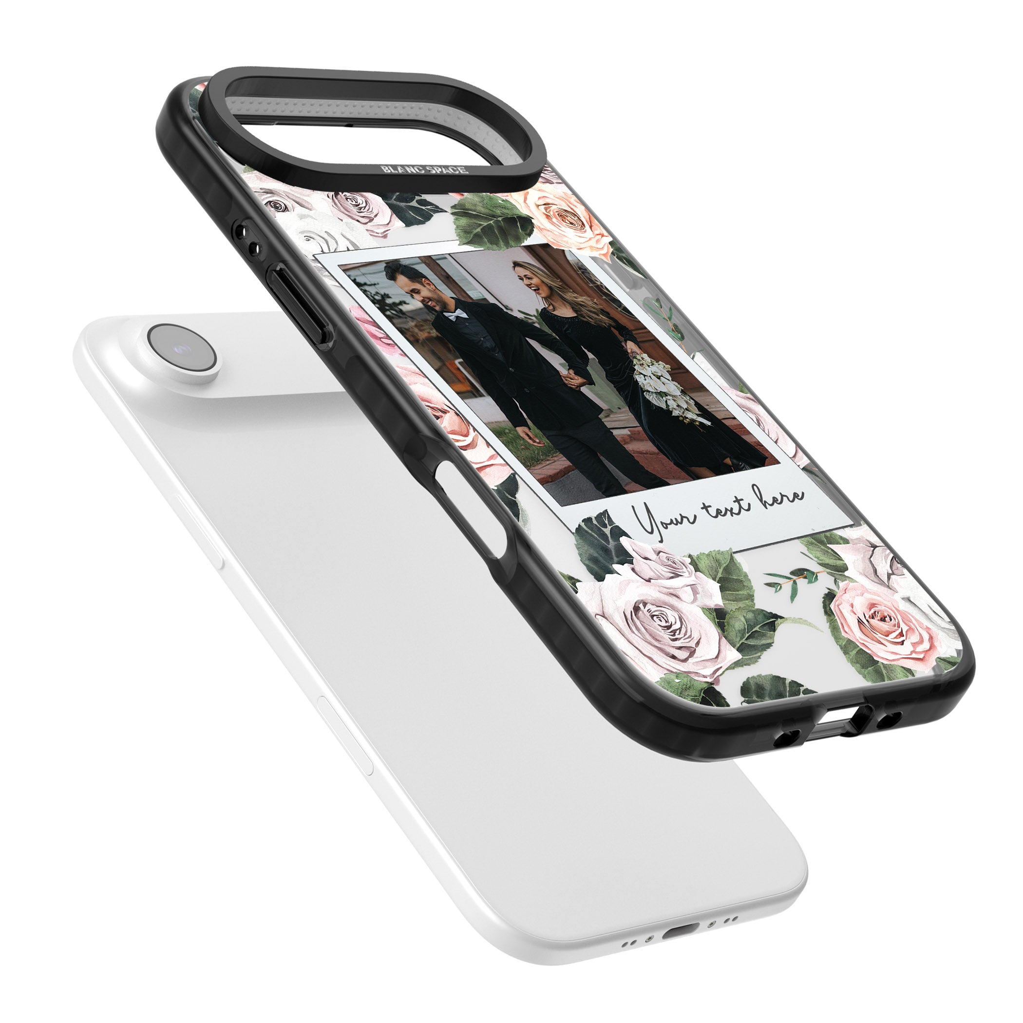 Personalised Floral Instant Camera Photo iPhone 17 Air Impact Pro Black Phone Case Colours