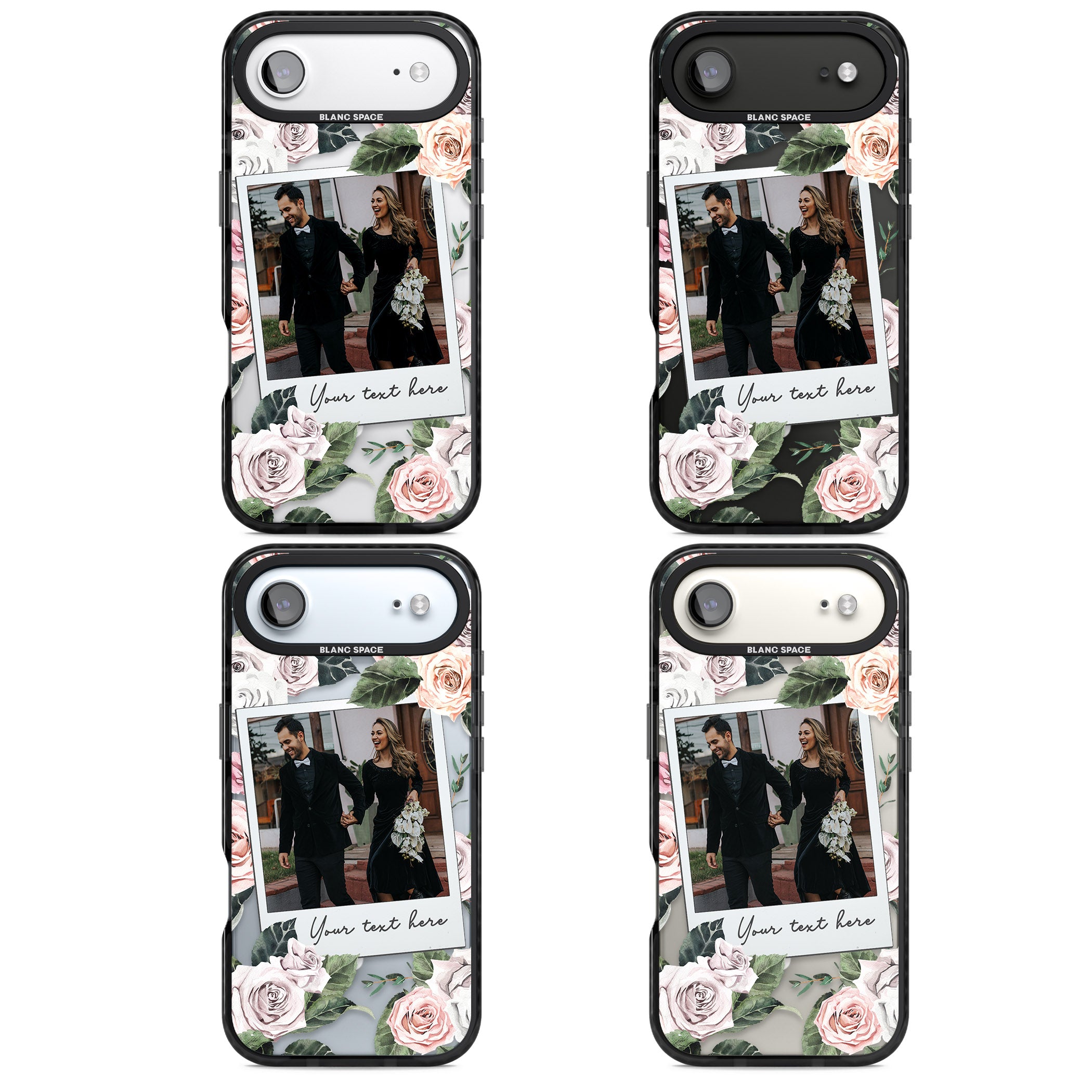 Personalised Floral Instant Camera Photo iPhone 17 Air Impact Pro Black Phone Case APT Impact Protection