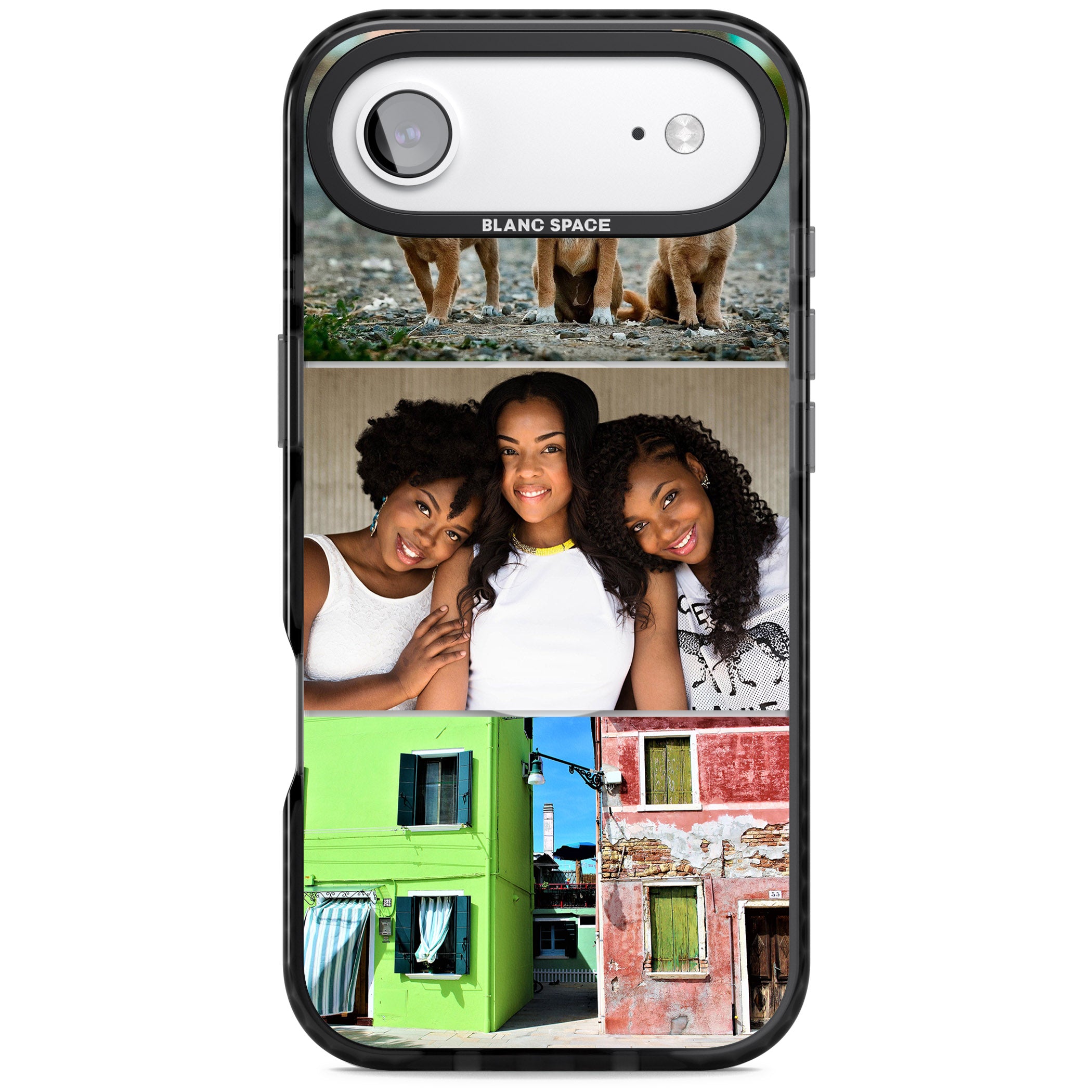 Personalised 3 Photo Grid iPhone 17 Air Impact Pro Black Phone Case