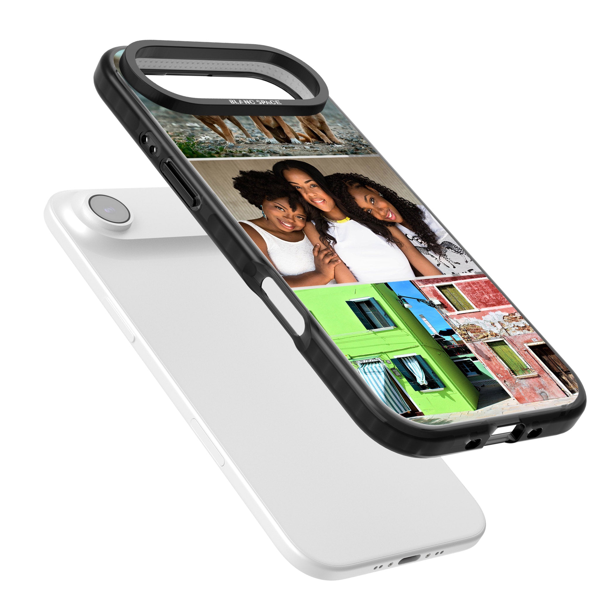 Personalised 3 Photo Grid iPhone 17 Air Impact Pro Black Phone Case Colours