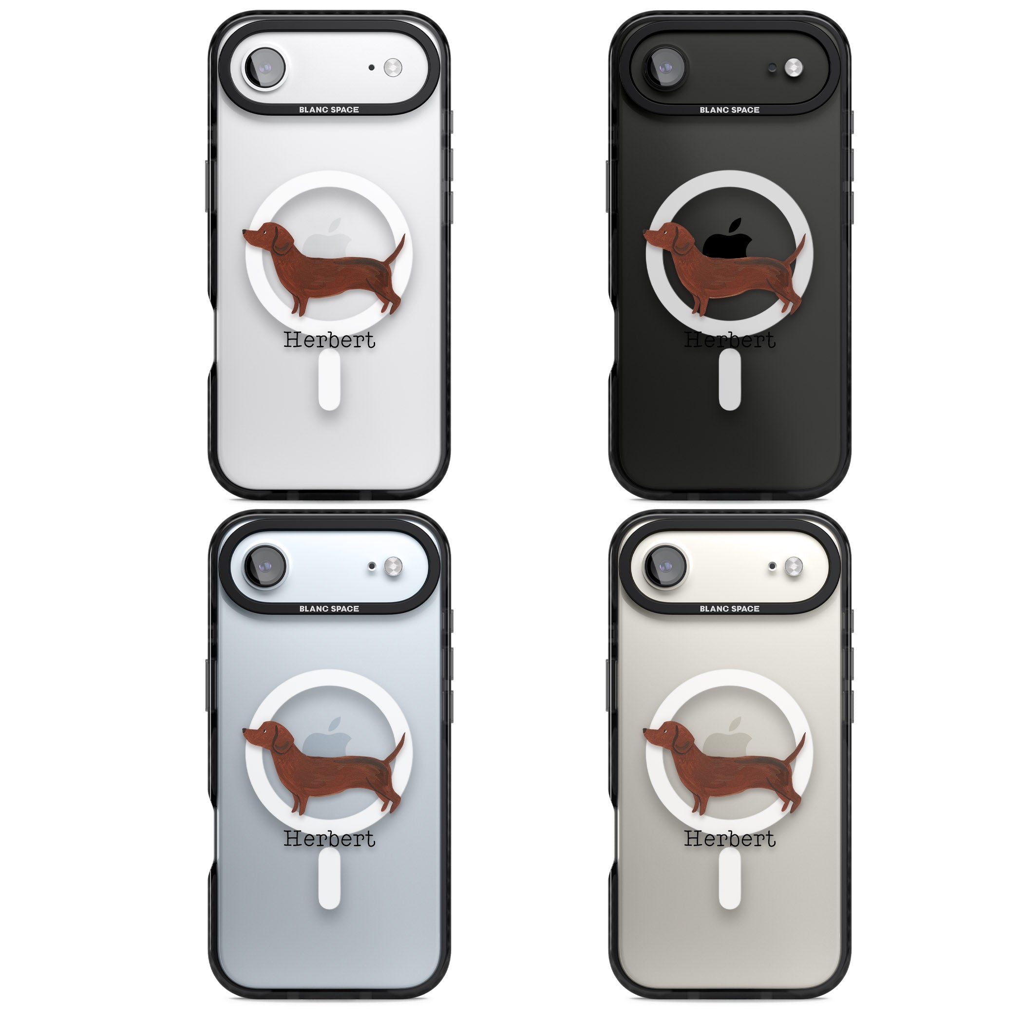 Personalised Sausage Dog iPhone 17 Air Impact Pro Black Phone Case APT Impact Protection