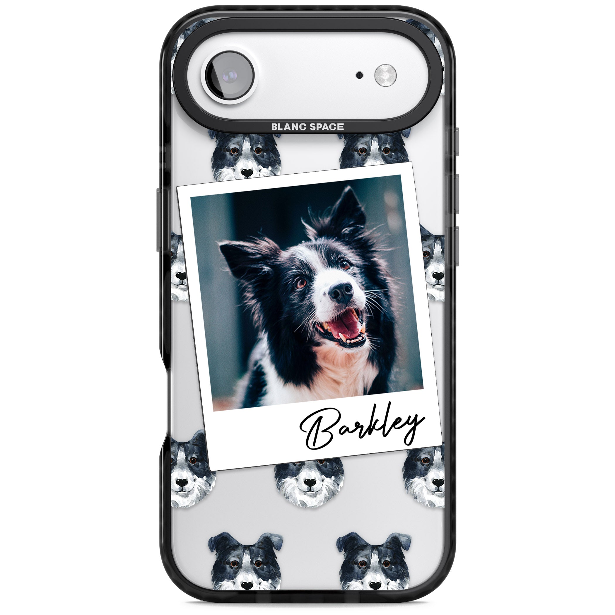 Personalised Border Collie Instant Camera Photo iPhone 17 Air Impact Pro Black Phone Case