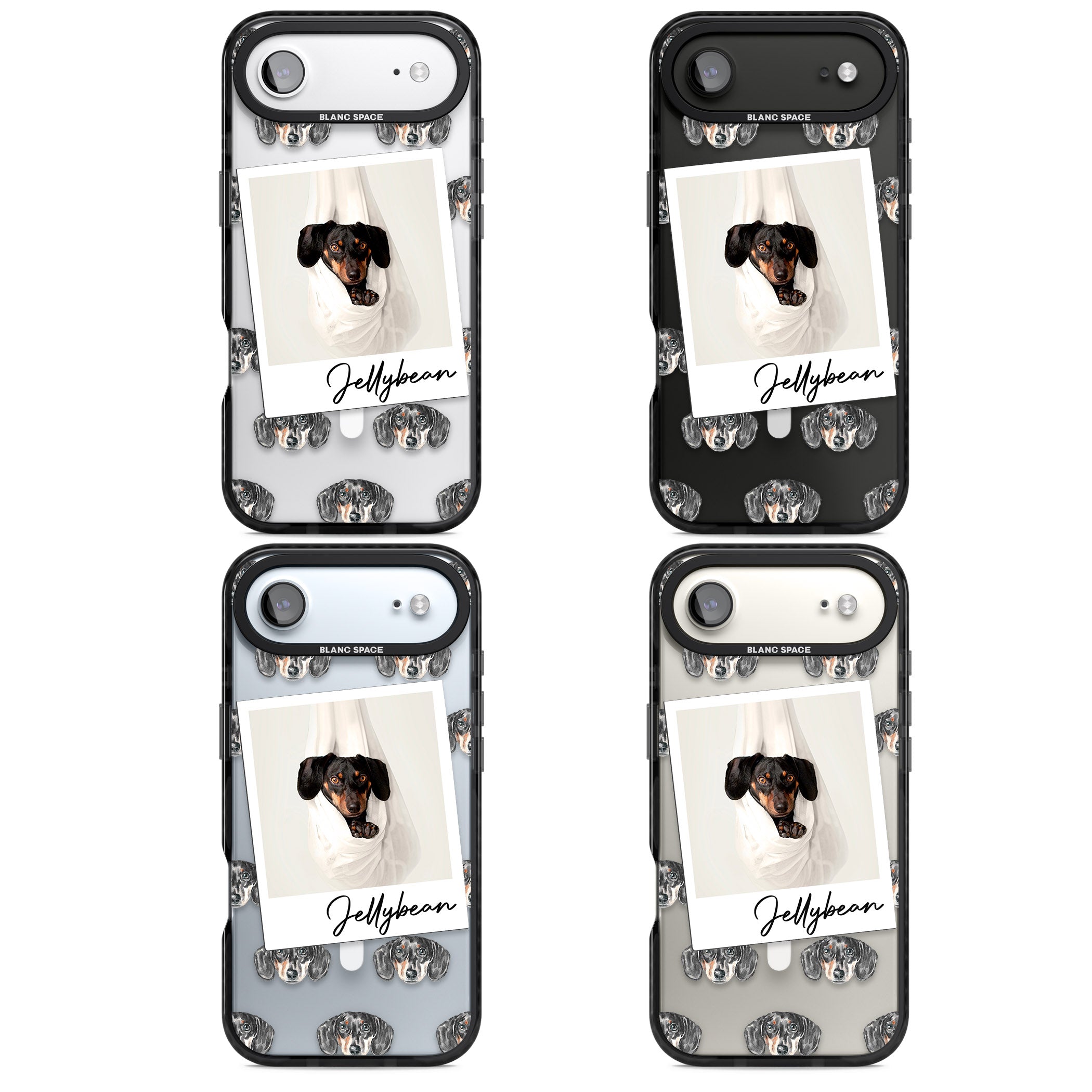 Personalised Black Dachshund Instant Camera Photo iPhone 17 Air Impact Pro Black Phone Case APT Impact Protection
