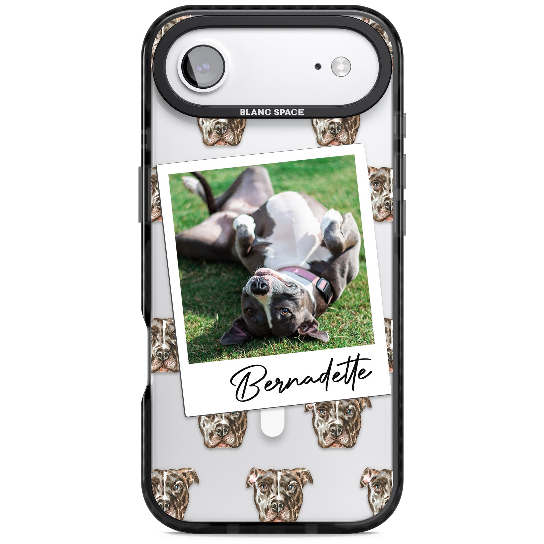 Personalised Staffordshire Bull Terrier Instant Camera Photo iPhone 17 Air Impact Pro Black Phone Case