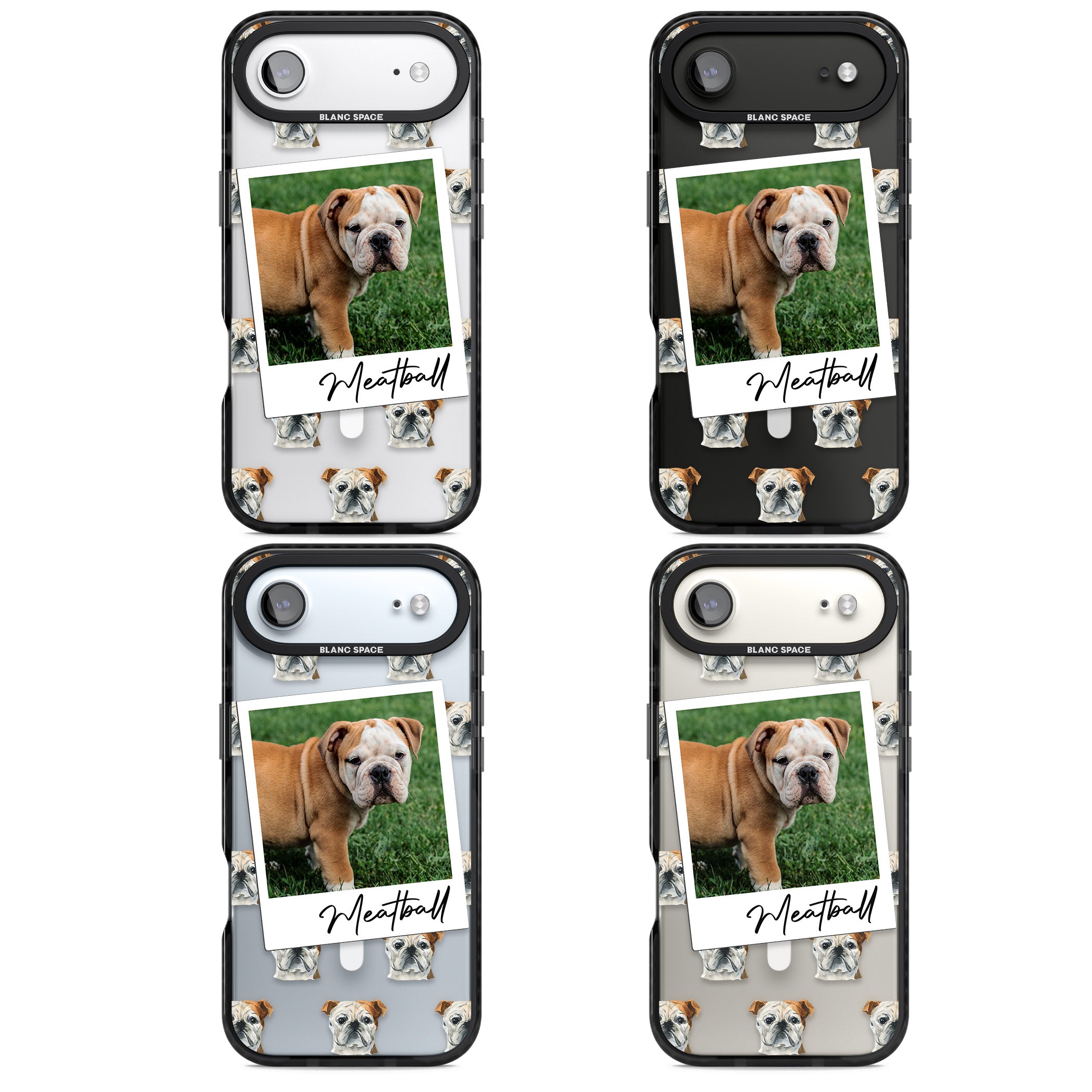 Personalised English Bulldog Instant Camera Photo iPhone 17 Air Impact Pro Black Phone Case APT Impact Protection