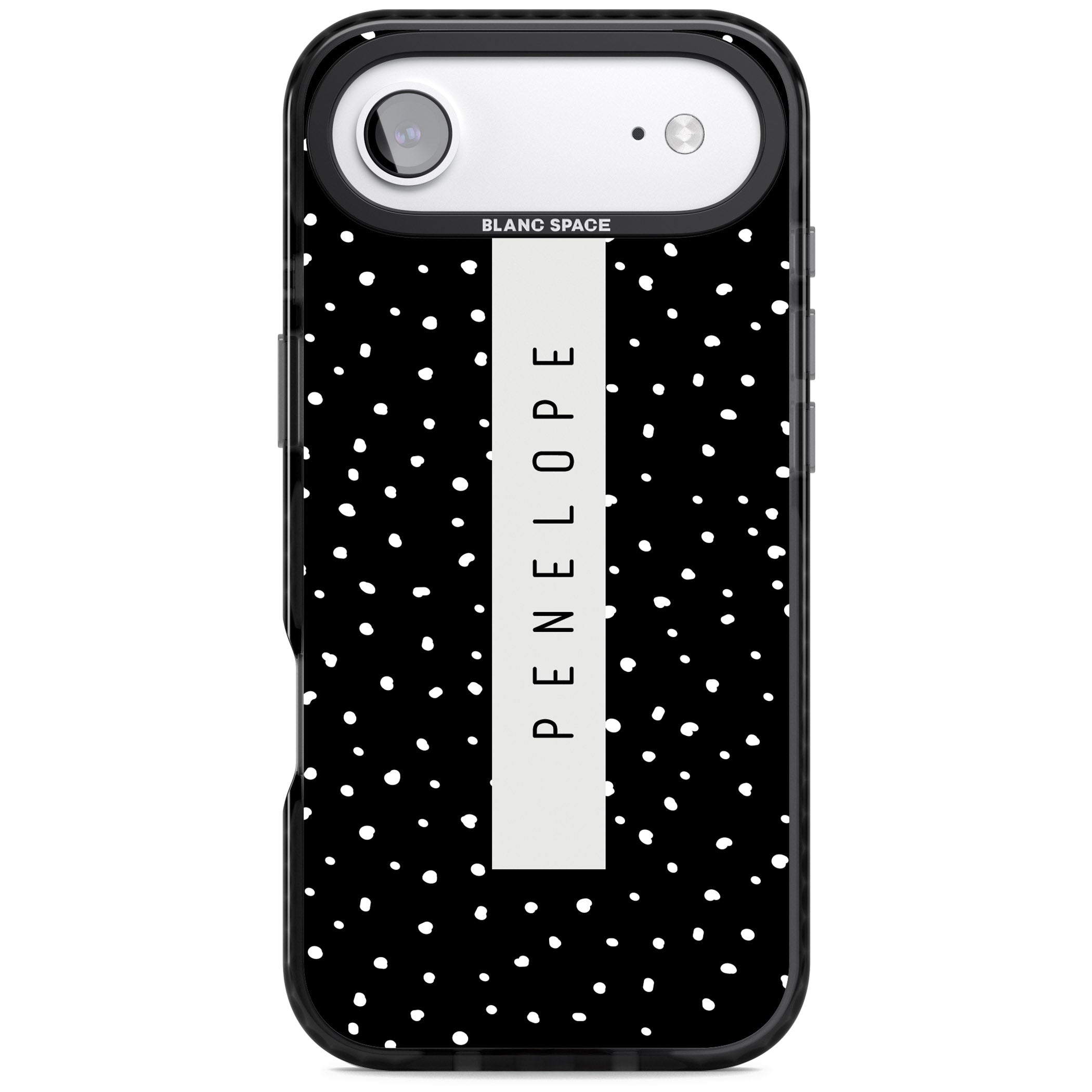 Personalised Black Dots iPhone 17 Air Impact Pro Black Phone Case
