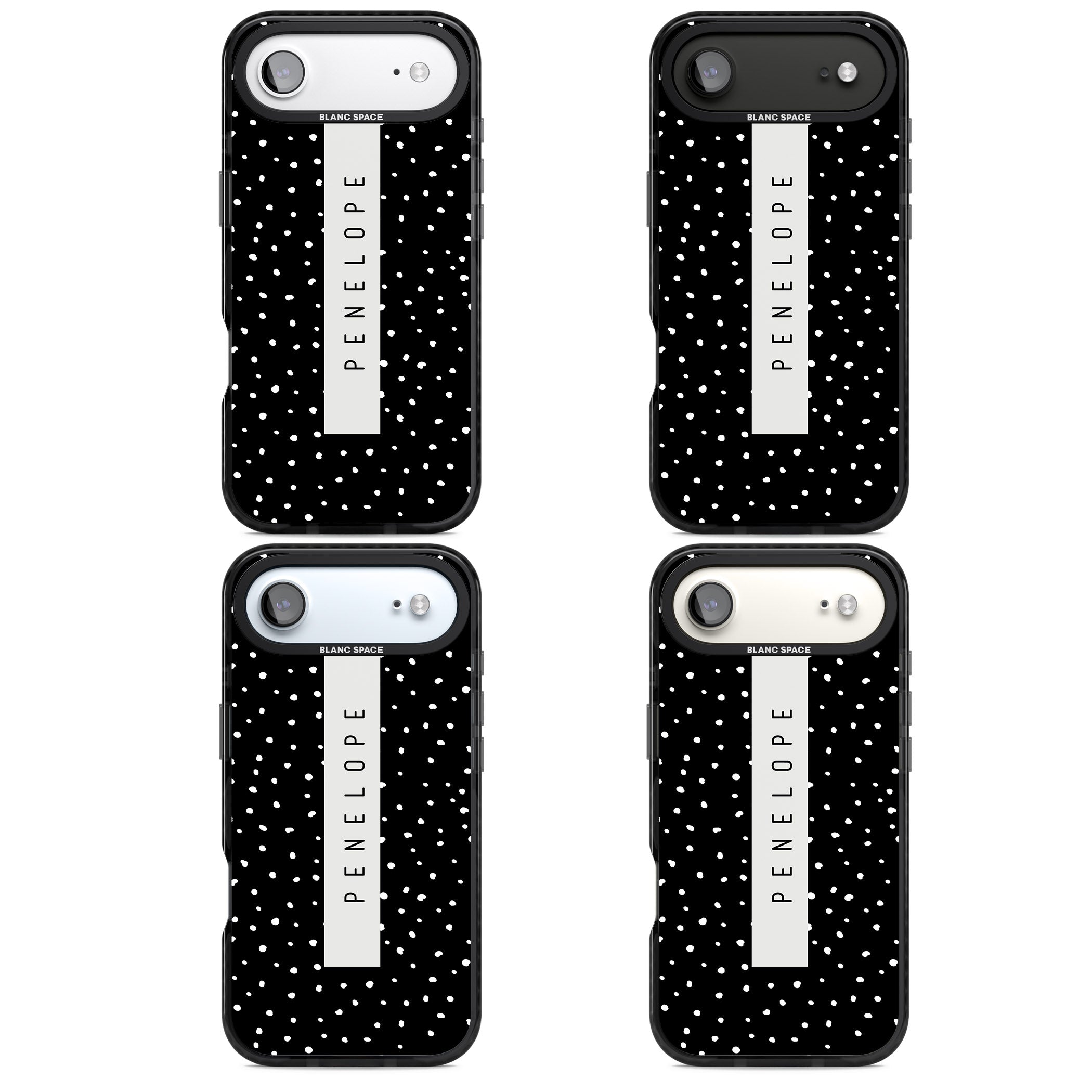 Personalised Black Dots iPhone 17 Air Impact Pro Black Phone Case APT Impact Protection